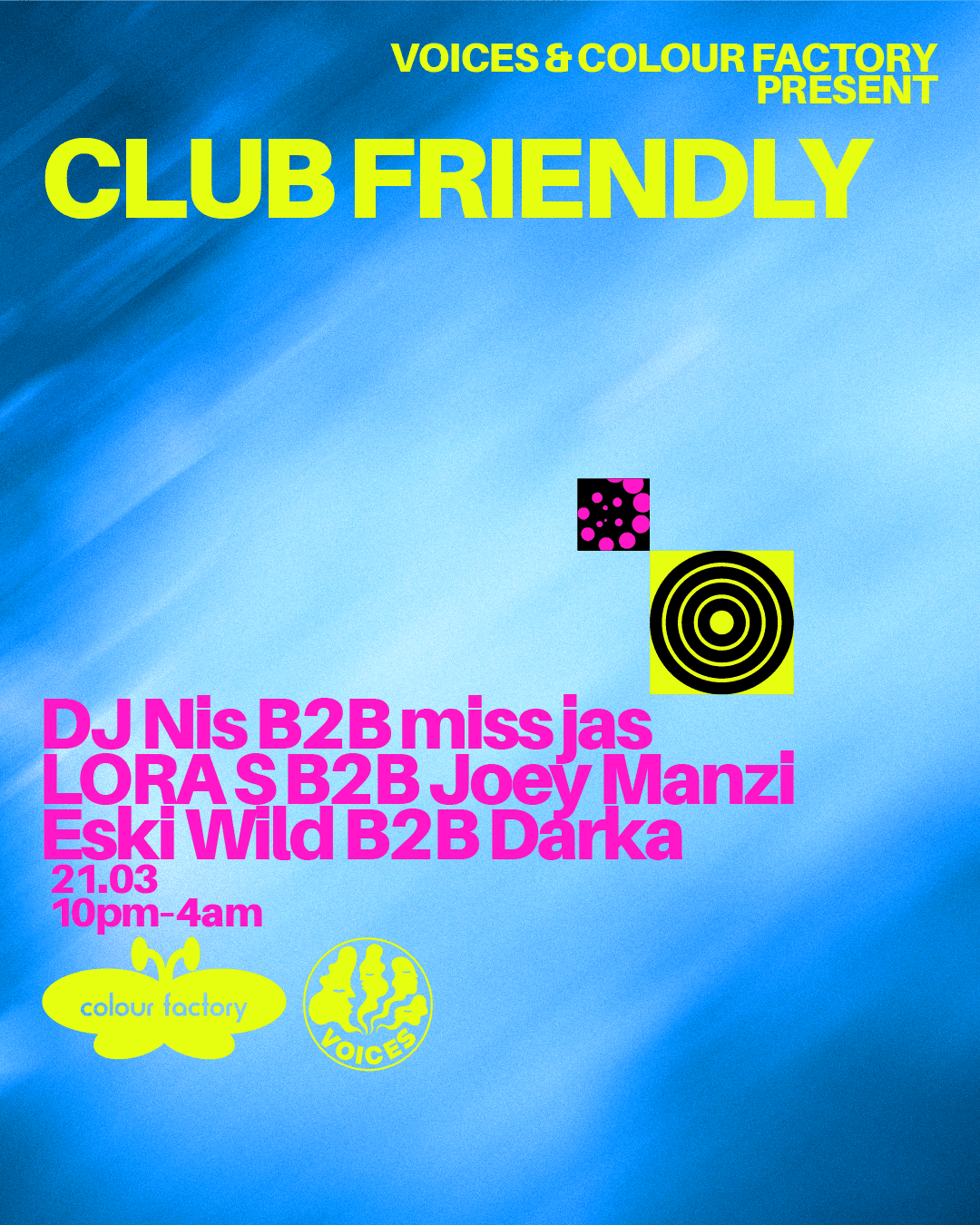Voices Radio x Colour Factory: A Club Friendly Free Party (Jungle, Garage, Bass, Grime) at Colour Factory London