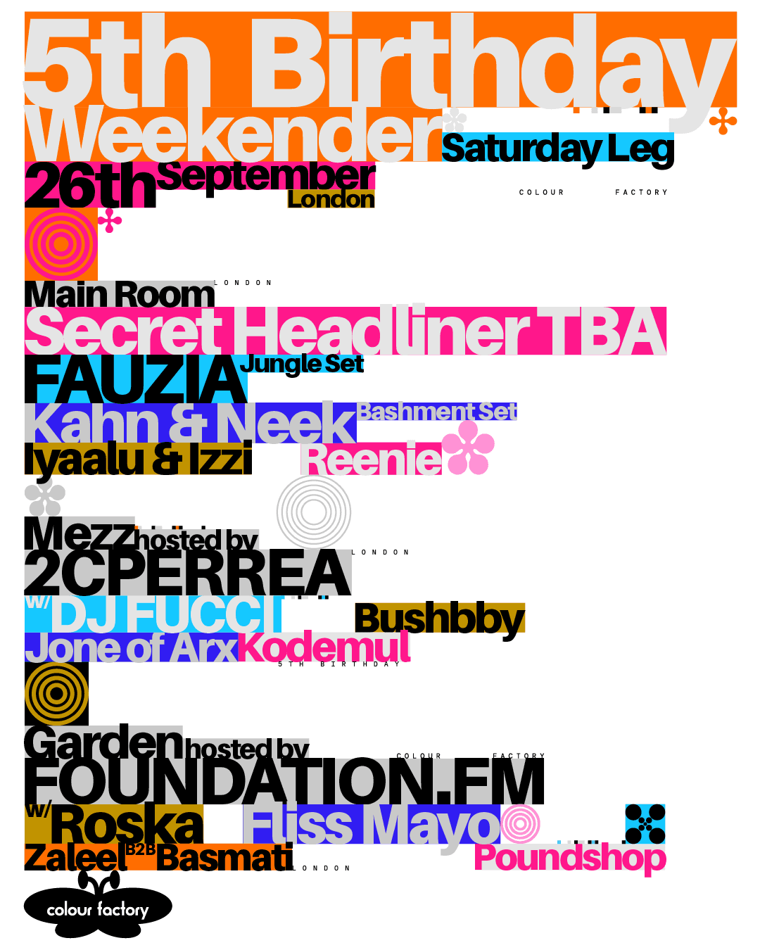 Colour Factory 5th Birthday at Colour Factory London