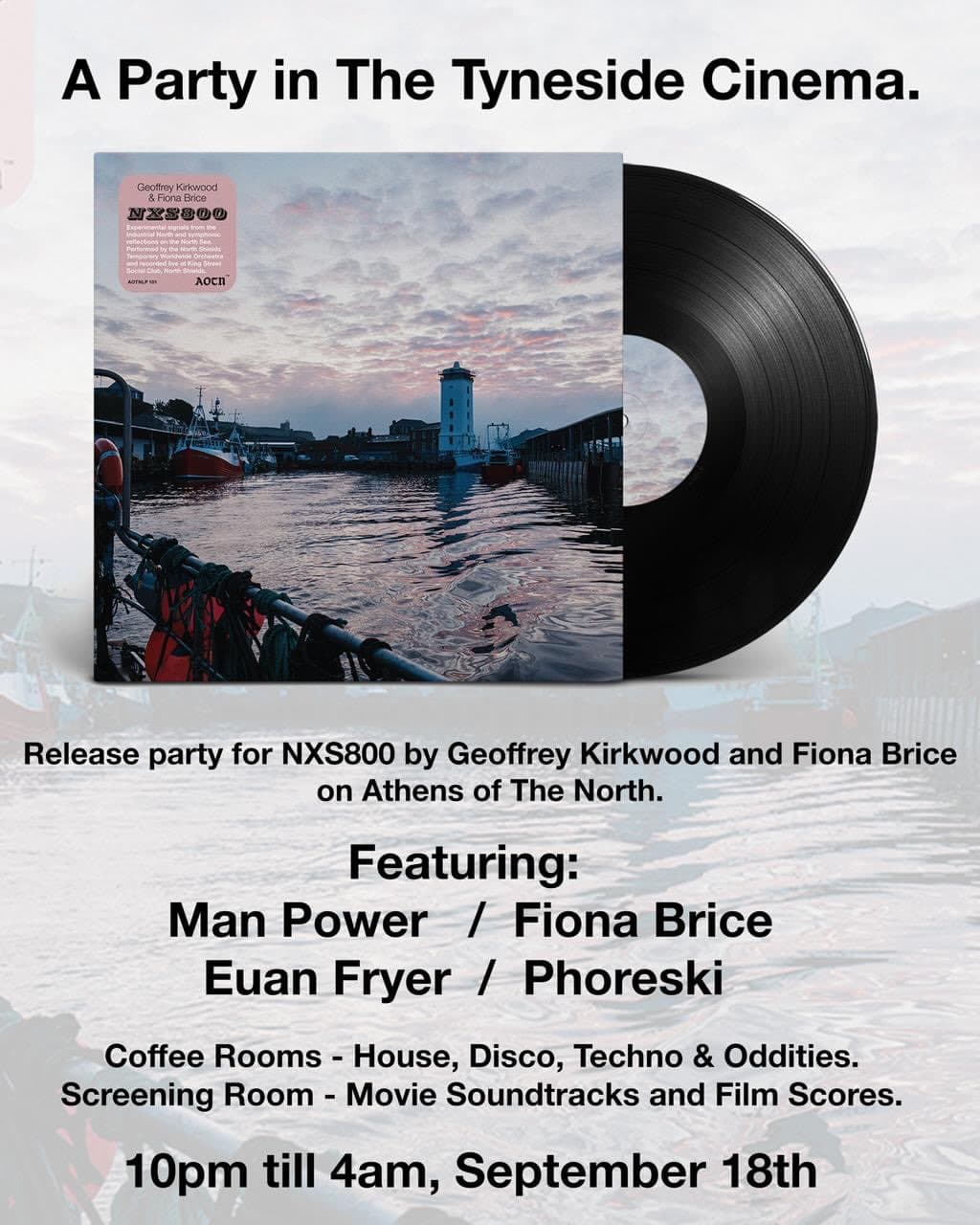A Party In The Tyneside Cinema. Man Power & Fiona Brice Album Launch with Athens of The North at Tyneside Cinema