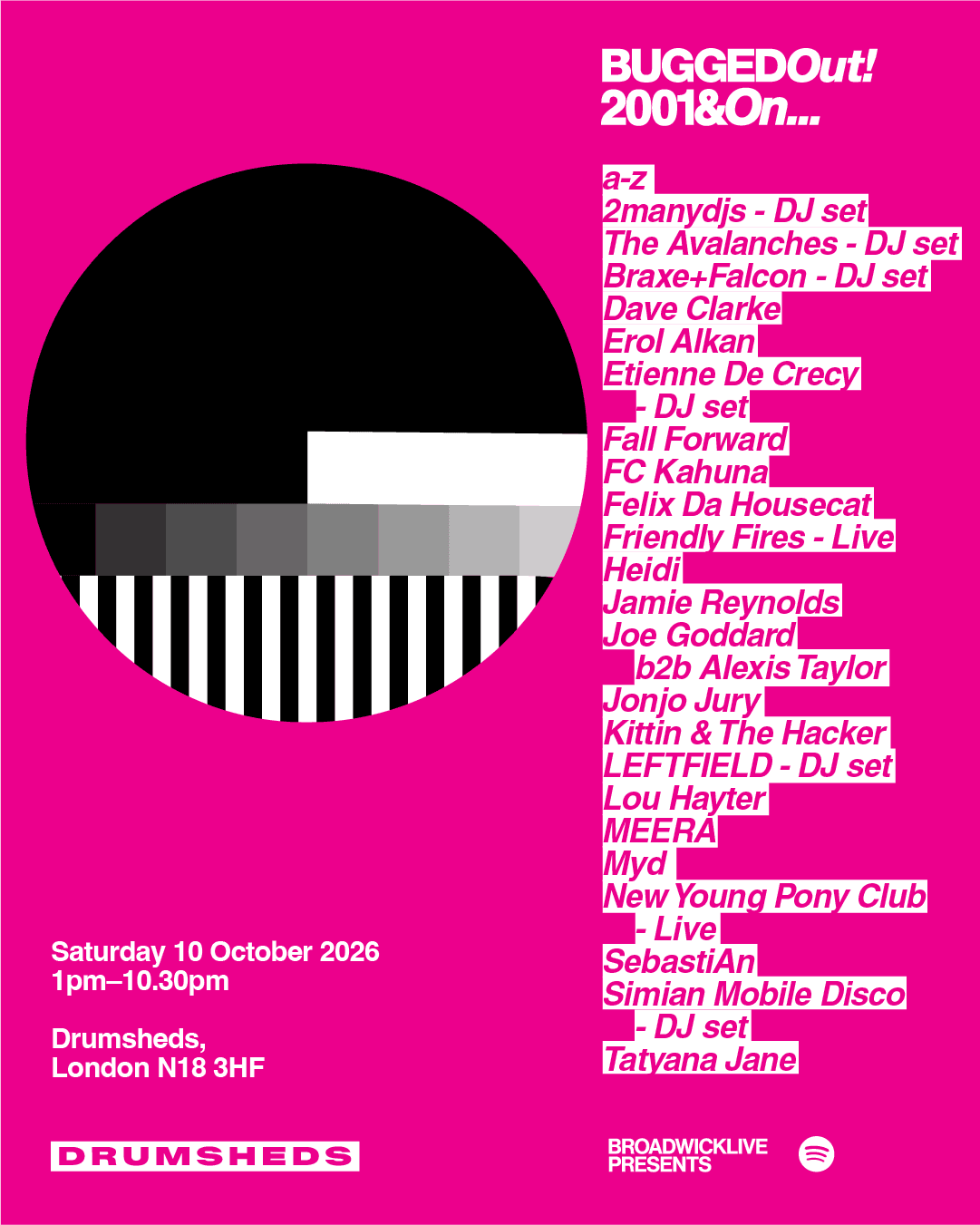 Bugged Out! 2001 & On at DRUMSHEDS