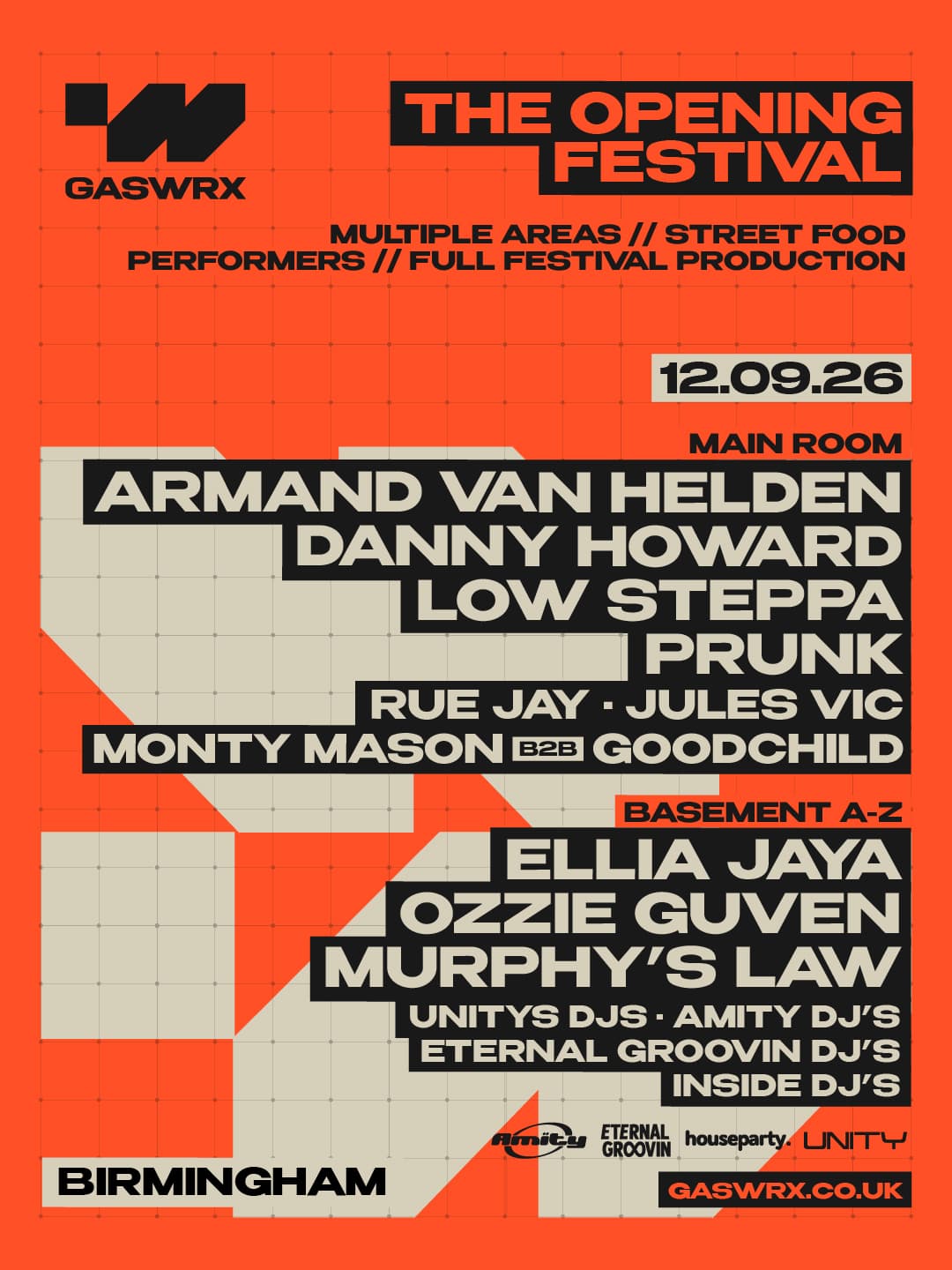 GASWRX Opening-Armand Van Helden / Danny Howard / Low Steppa / Prunk / Ozzie Guven / Ellia Jaya at Gaswrx Birmingham