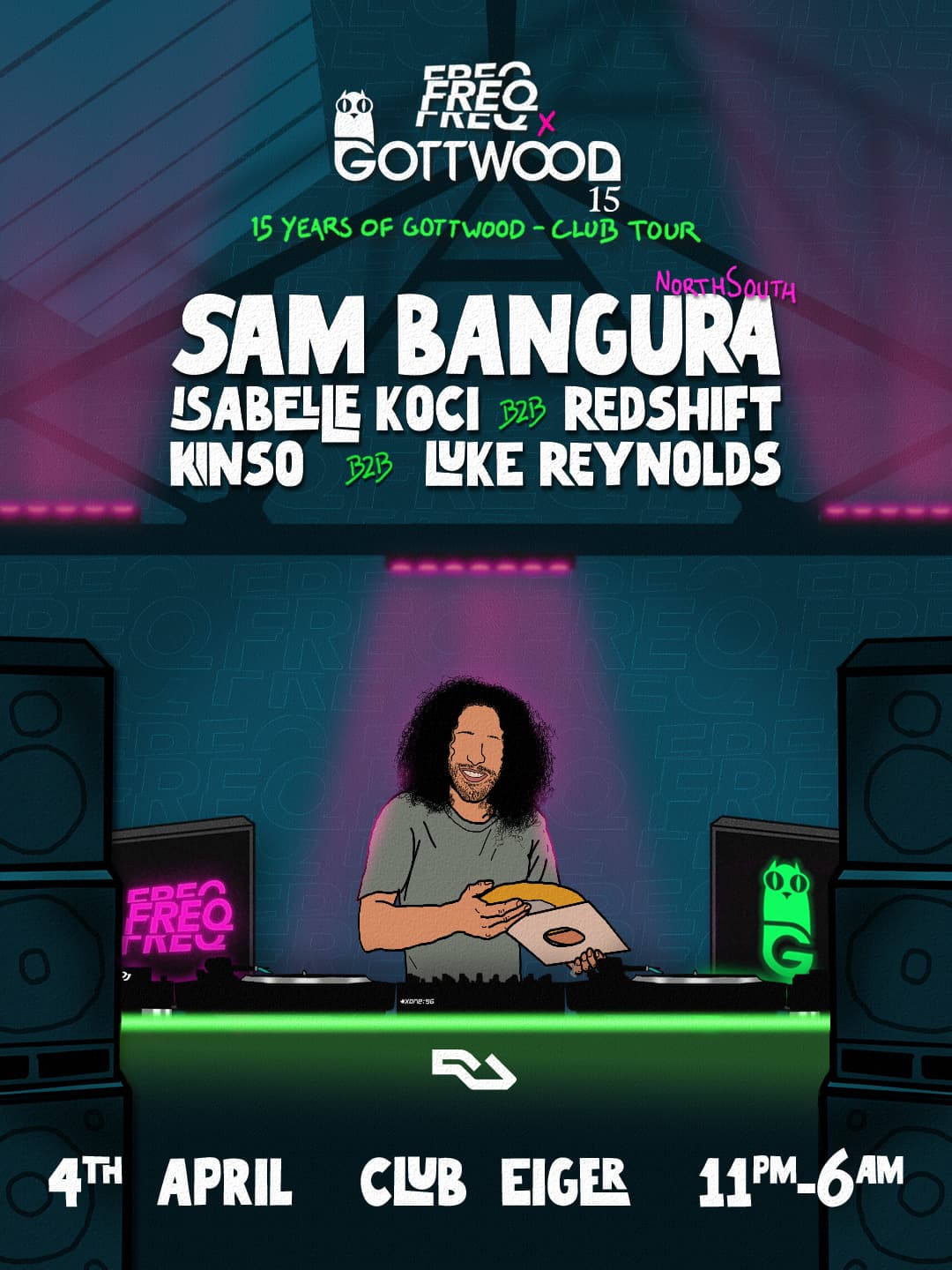 Freq x 15 Years of Gottwood with Sam Bangura + more at Eiger Studios