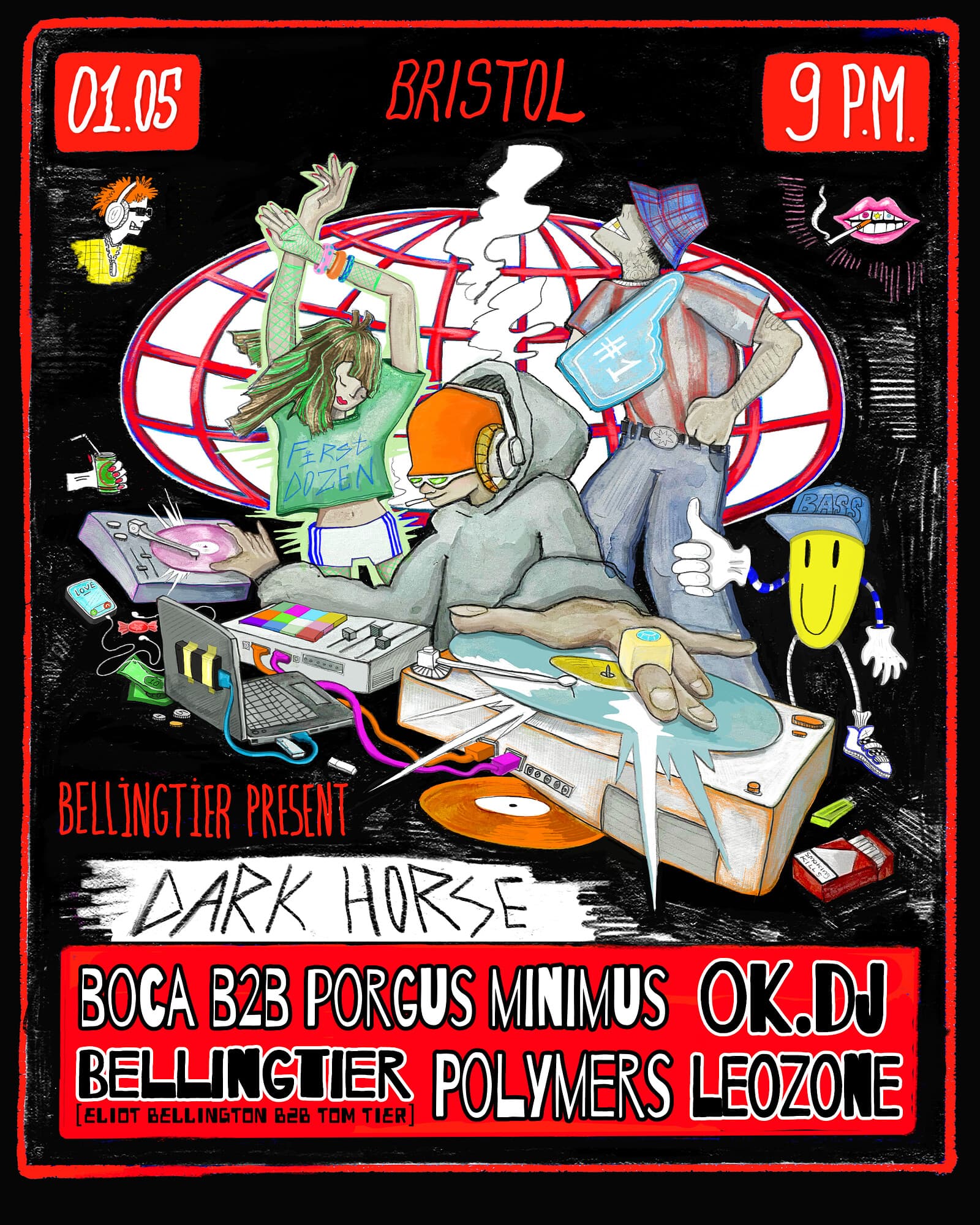BellingTier presents... Boca b2b Porgus Minimus, ok.dj, Polymers, Leozone.. at The Dark Horse