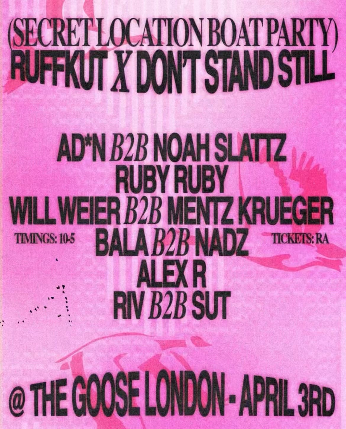 Ruffkut X Don't Stand Still: Secret Location Boat Party at Secret North London Location