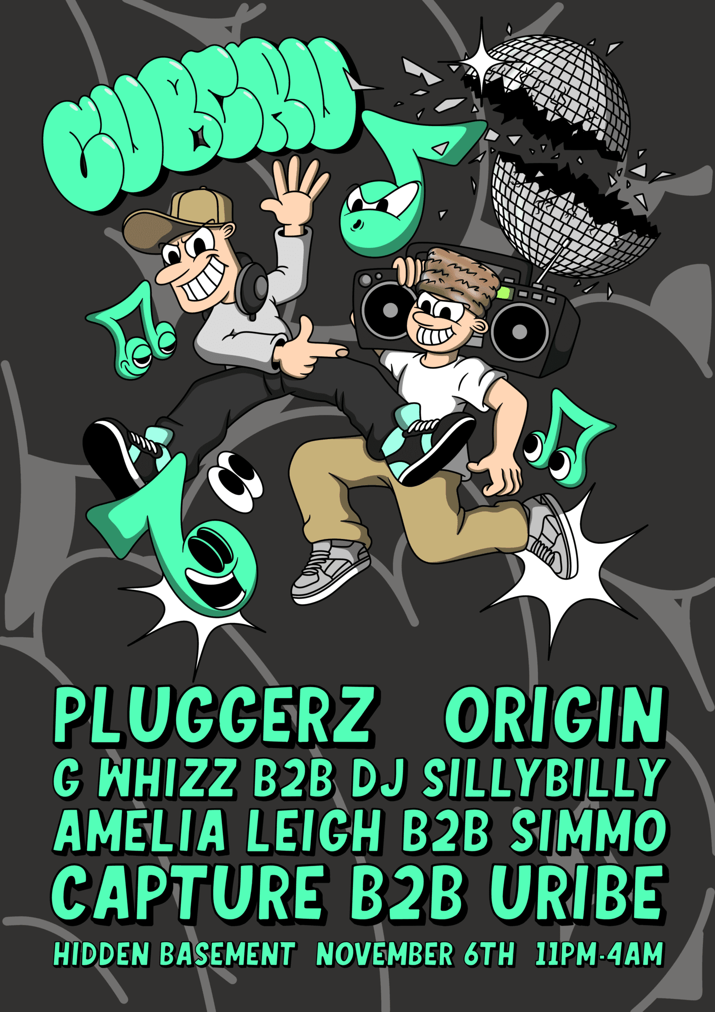 CubCru presents: Origin, Pluggerz, Simmo, Amelia Leigh & Half Broken Kru