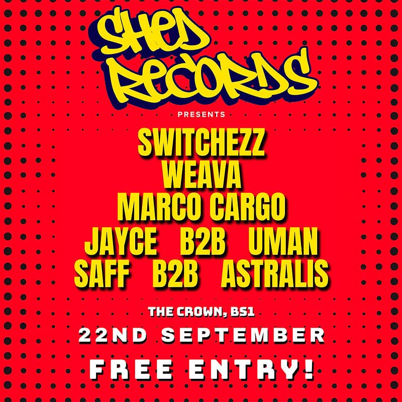 Shed Records: Switchezz, Weava, Marco Cargo, Saff B2B Astralis + more at The Crown Venue