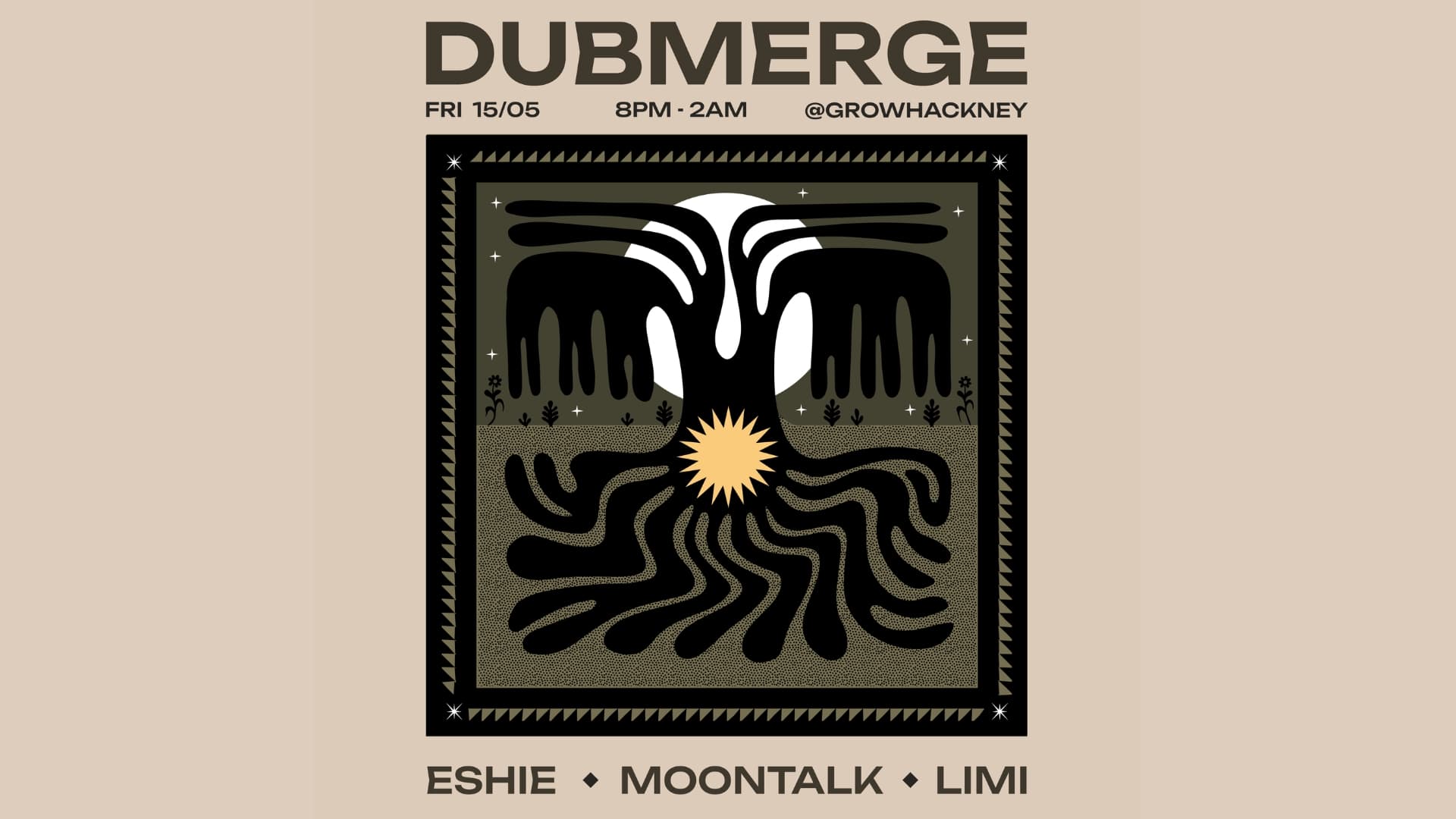 DUBMERGE: Eshie // MOONTALK // Limi (DUB, JAZZ, DEEP HOUSE, BROKEN BEAT, LEFTFIELD ELECTRONICS, at Grow
