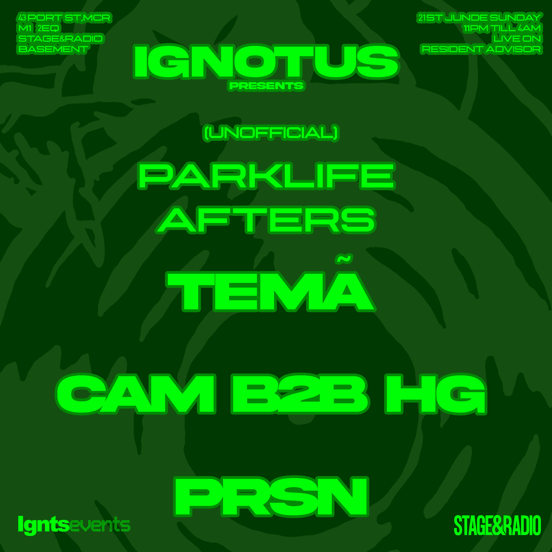 Parklife After Party (unofficial) Ignotus Event
