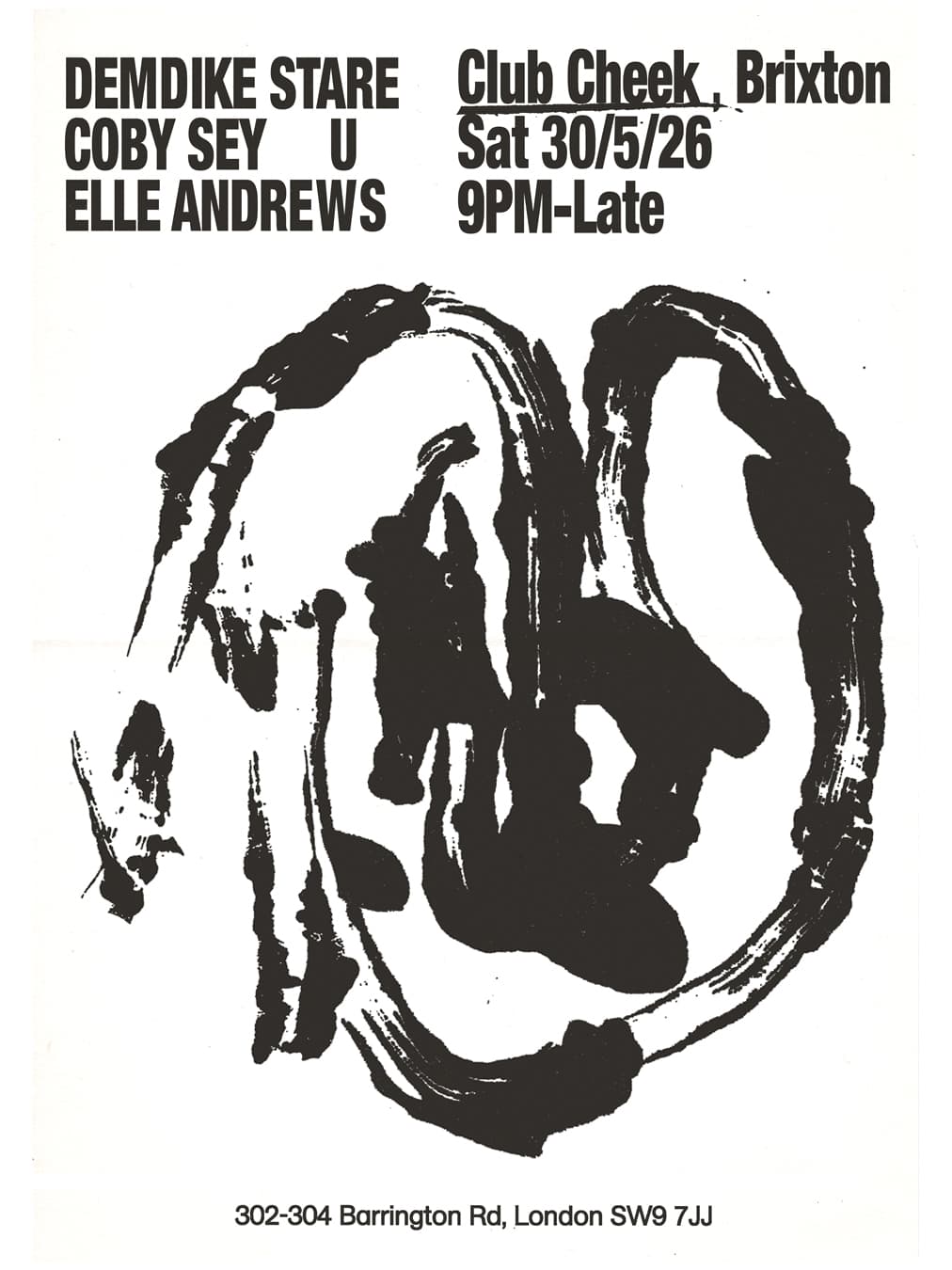 Demdike Stare, Coby Sey, U, Elle Andrews at CLUB CHEEK