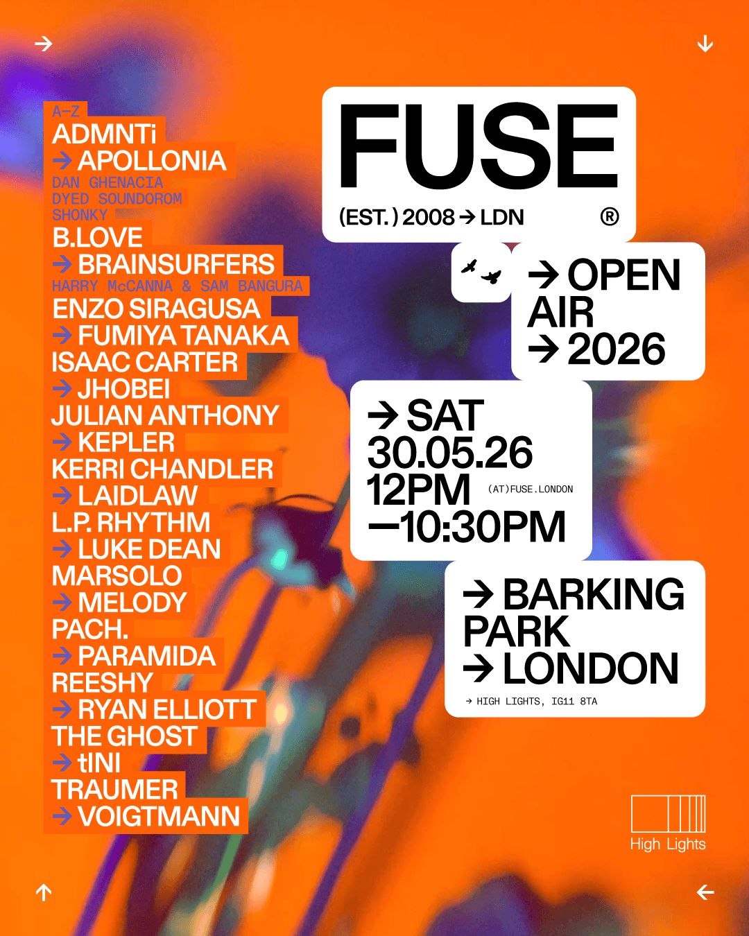 FUSE Open Air ➔ 2026 at High Lights - Barking Park