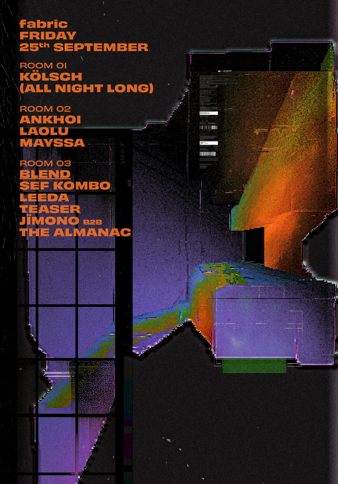 fabric: Kölsch, Ankhoï, Laolu, Sef Kombo, Mayssa, Leeda, Teaser, Jimono B2B The Almanac