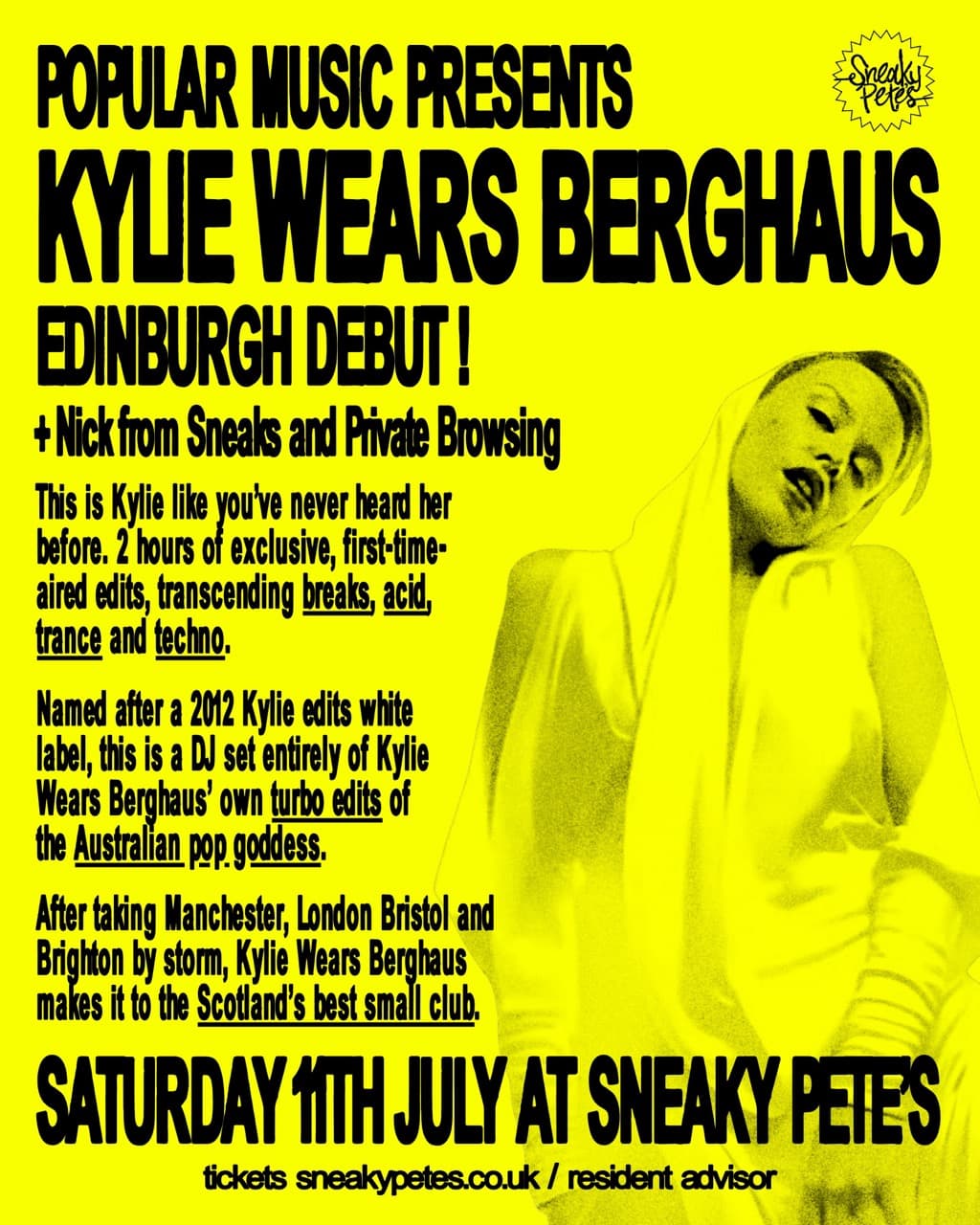 Kylie Wears Berghaus (Edinburgh Debut) at Popular Music at Sneaky Pete's
