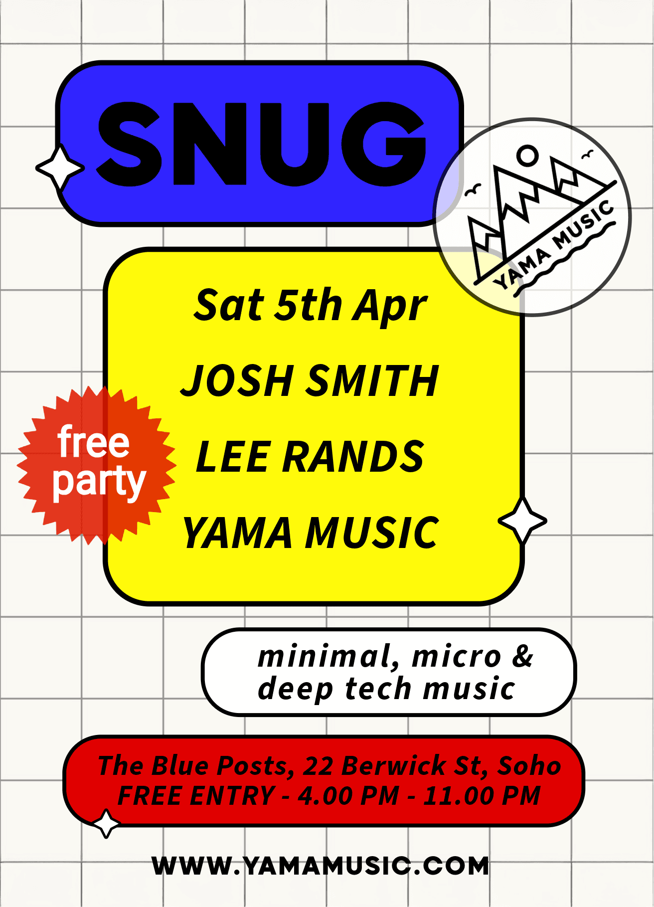 SNUG: Josh Smith, Lee Rands & YAMA Music at TBA - The Blue Posts
