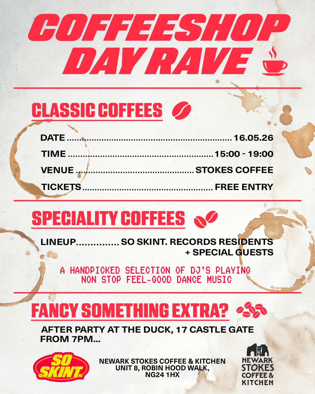 Coffeeshop Day Rave at Newark Stokes Coffee & Kitchen