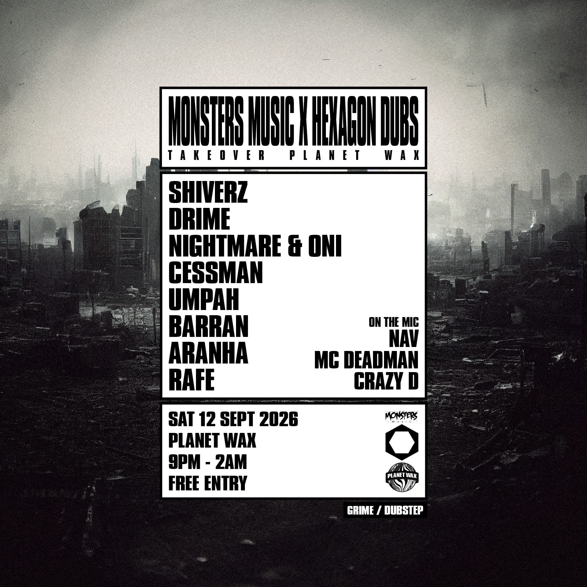 MONSTERS MUSIC x HEXAGON DUBS at Planet Wax