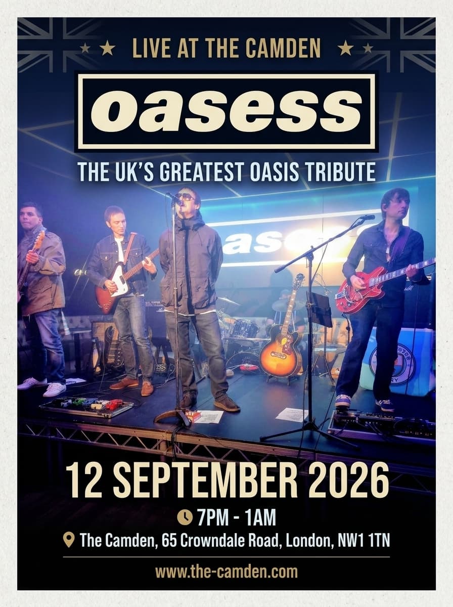 OASESS – The UK's Greatest Oasiz Tribute Live at The Camden