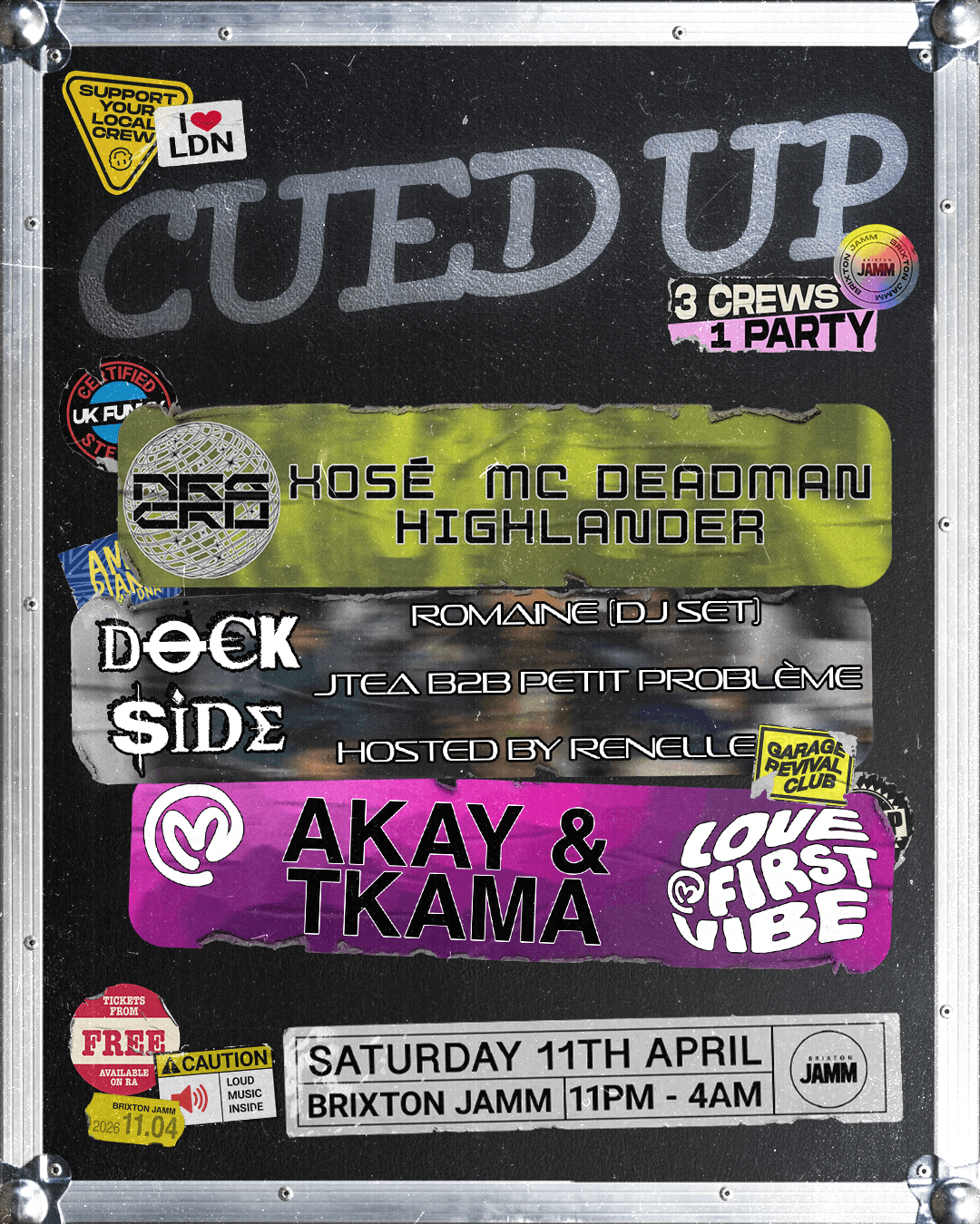 Cued UP: NRG CRU, Dockside Radio & Love At First Vibe at Brixton Jamm