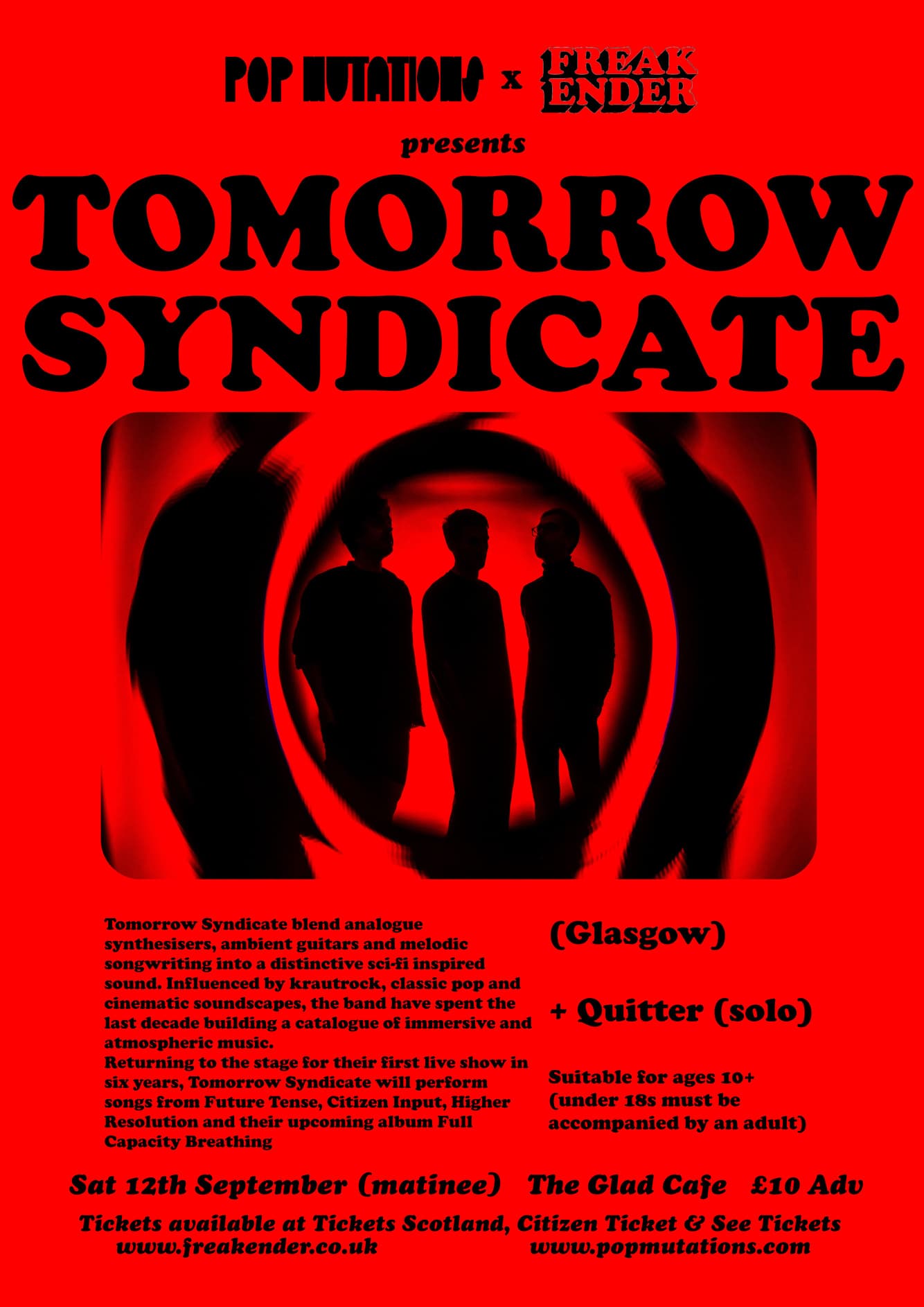 Pop Mutations & Freakender presents: Tomorrow Syndicate (matinee) at The Glad Cafe
