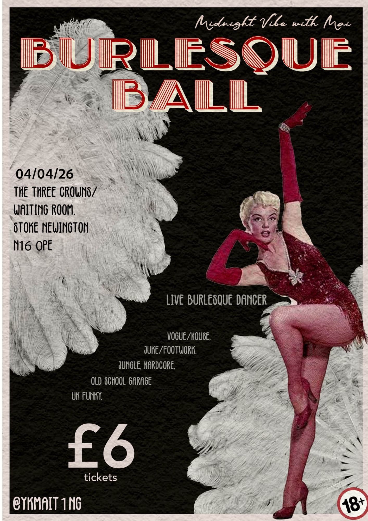 Midnight vibe with Mai - Burlesque Ball at The Waiting Room London