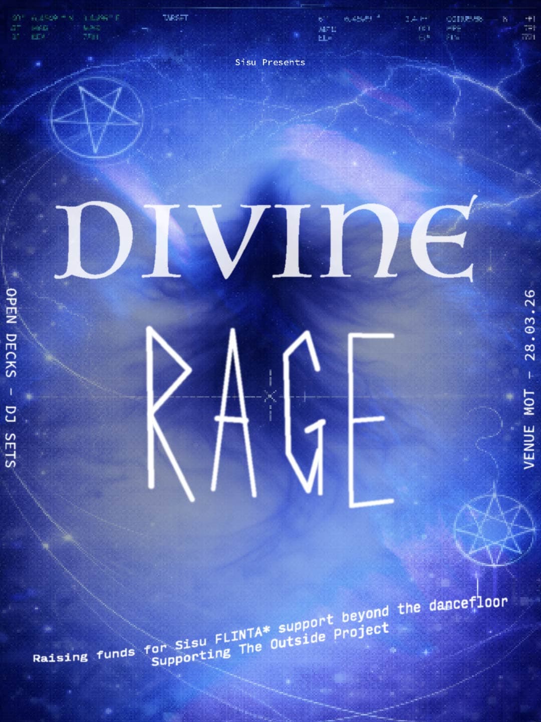 Sisu presents: Divine Rage fundraiser at Venue MOT