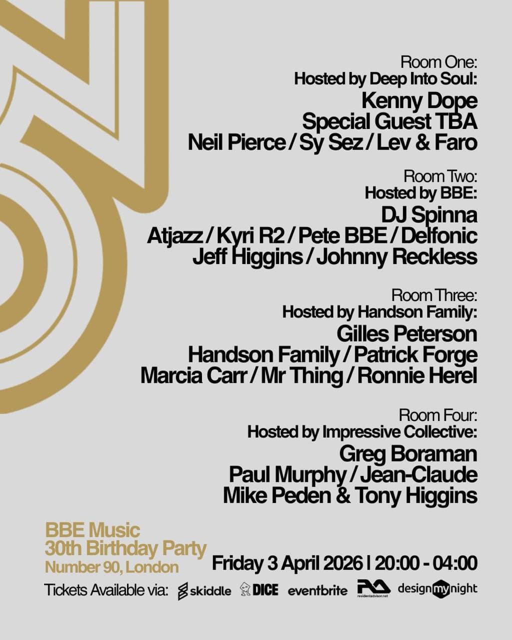 BBE Music's 30th Birthday Party Takeover at NUMBER 90 LONDON