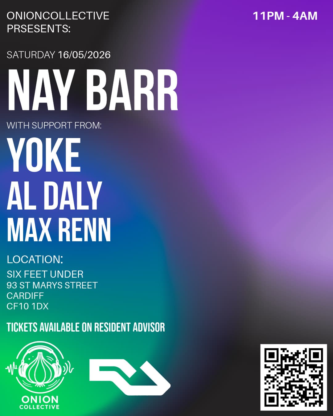 ONIONCOLLECTIVE PRESENTS: Nay Barr + Yoke + Al Daly at Six Feet Under