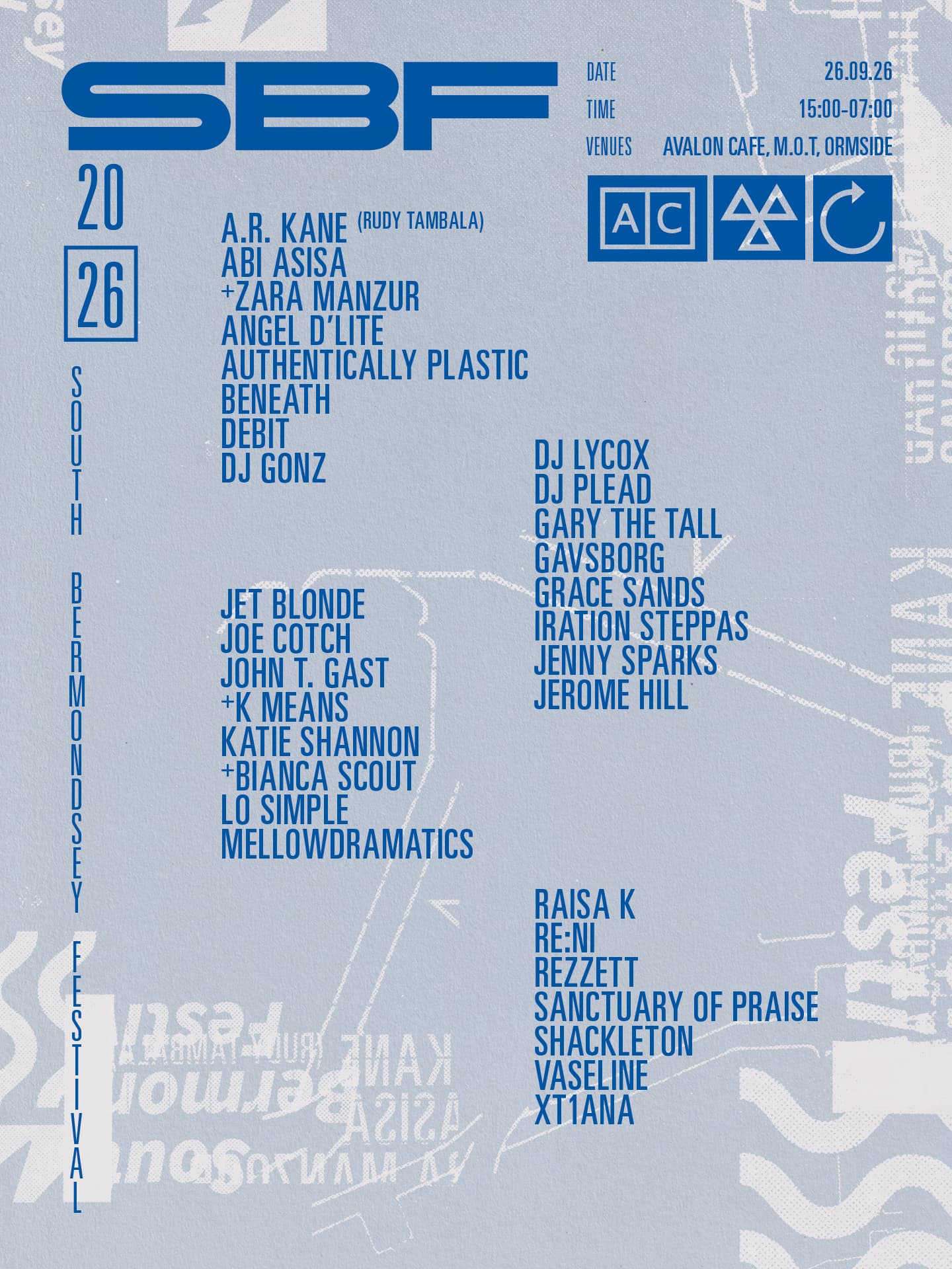 ✹ SBF'26 ✹ Avalon, M.O.T & Ormside ✹