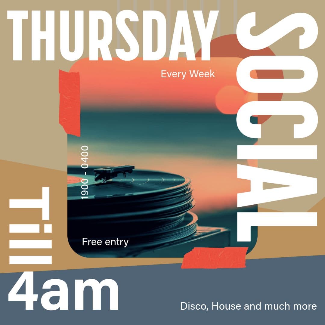 Thursday Social - Two Rooms Of Fun - Alan 0, Ebz, Chris Hugo + Lots more at Rolling Stock