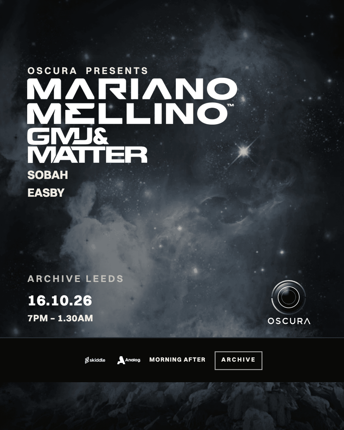 OSCURA presents Mariano Mellino, GMJ and Matter B2B