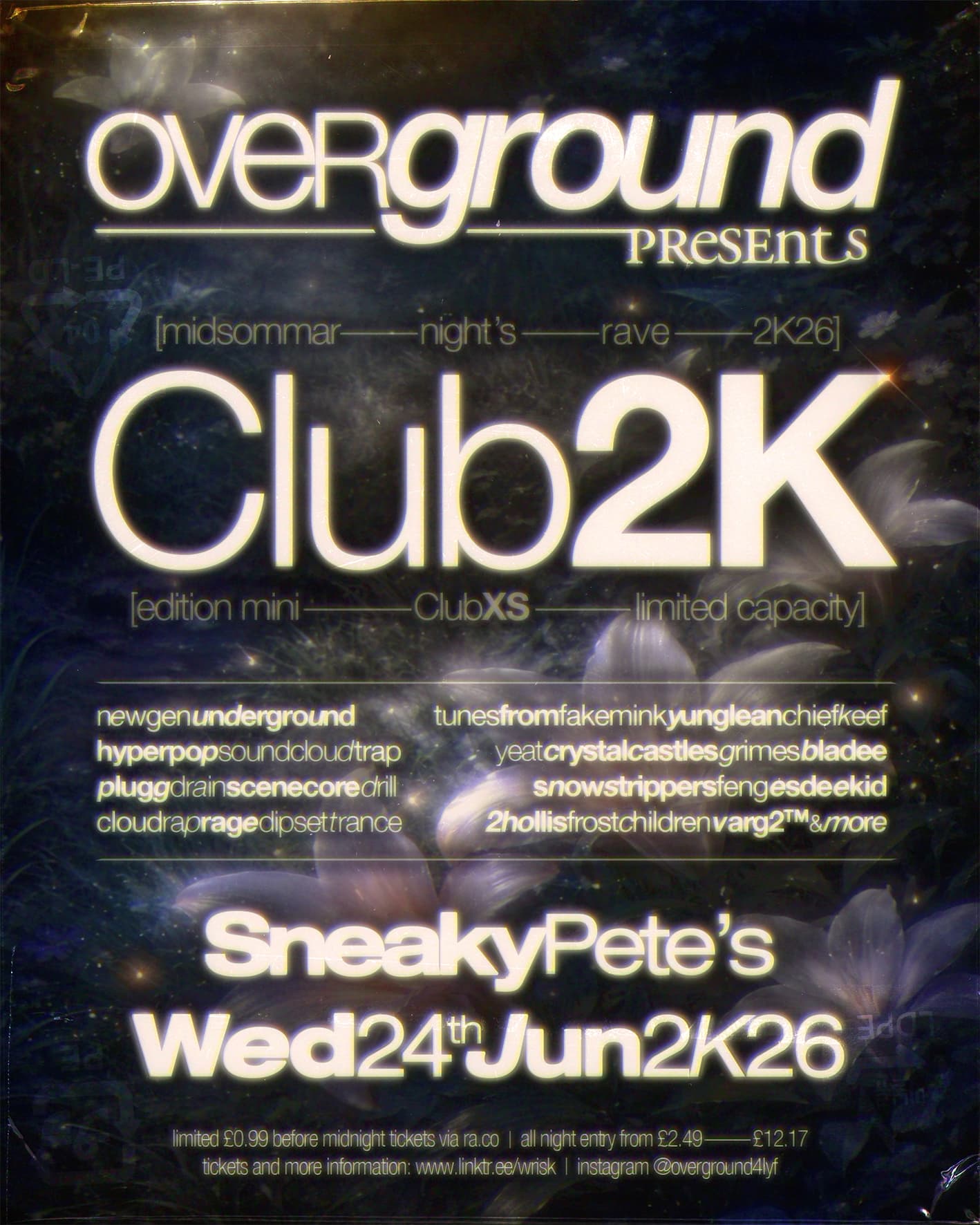 OV℮RGROUND✦Club2K XS✦Sneaky Pete's at Sneaky Pete's