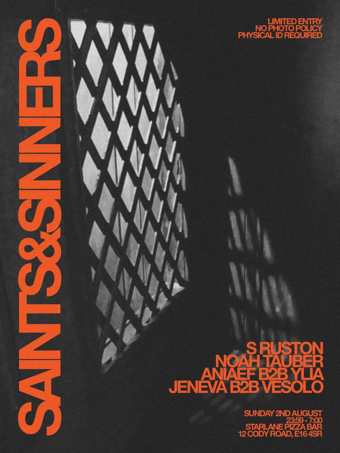 Saints & Sinners with Jeneva b2b Vesolo, Noah Tauber, S Ruston, Ylia b2b Aniaef