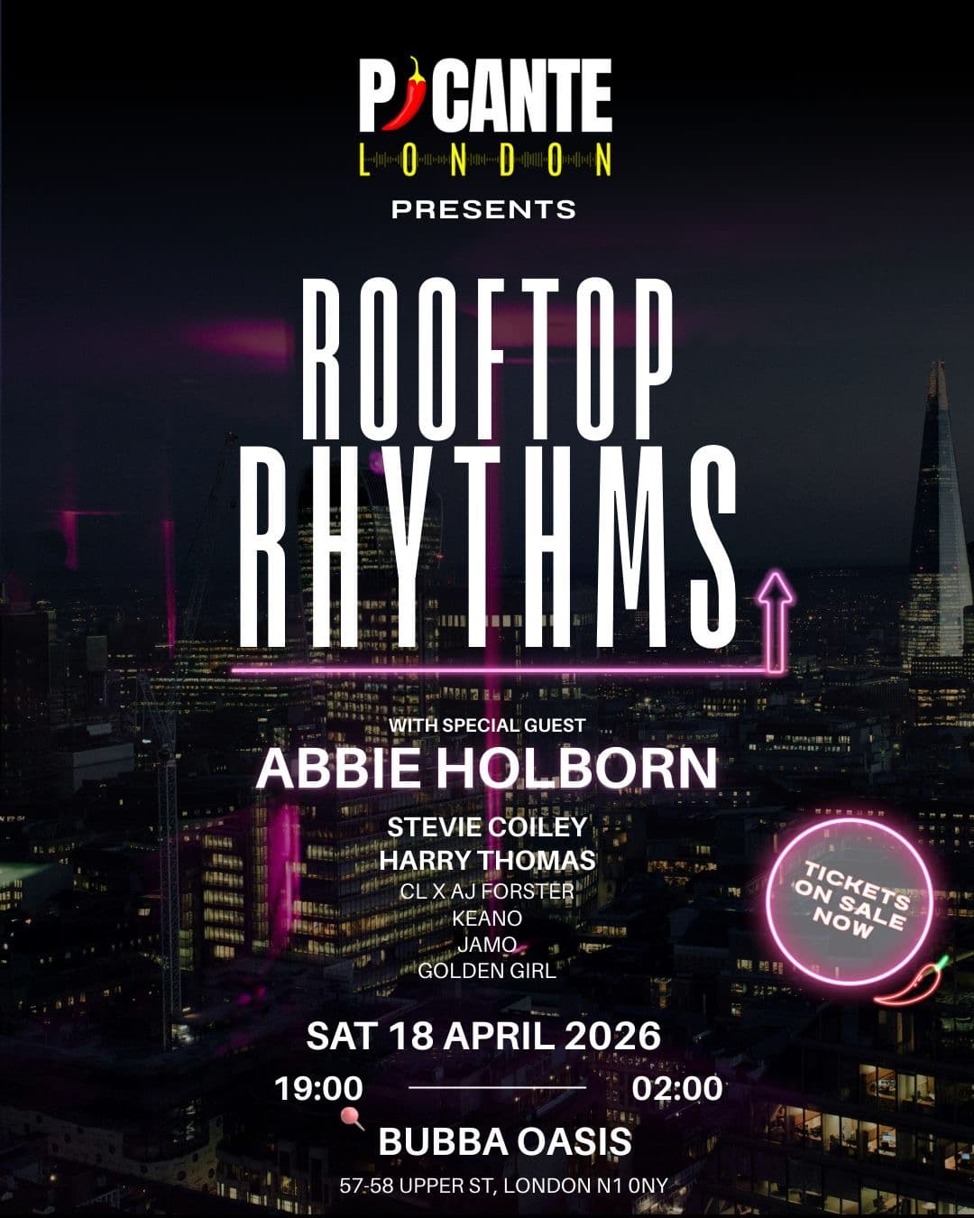 Rooftop Rhythms at Bubba Oasis, Islington