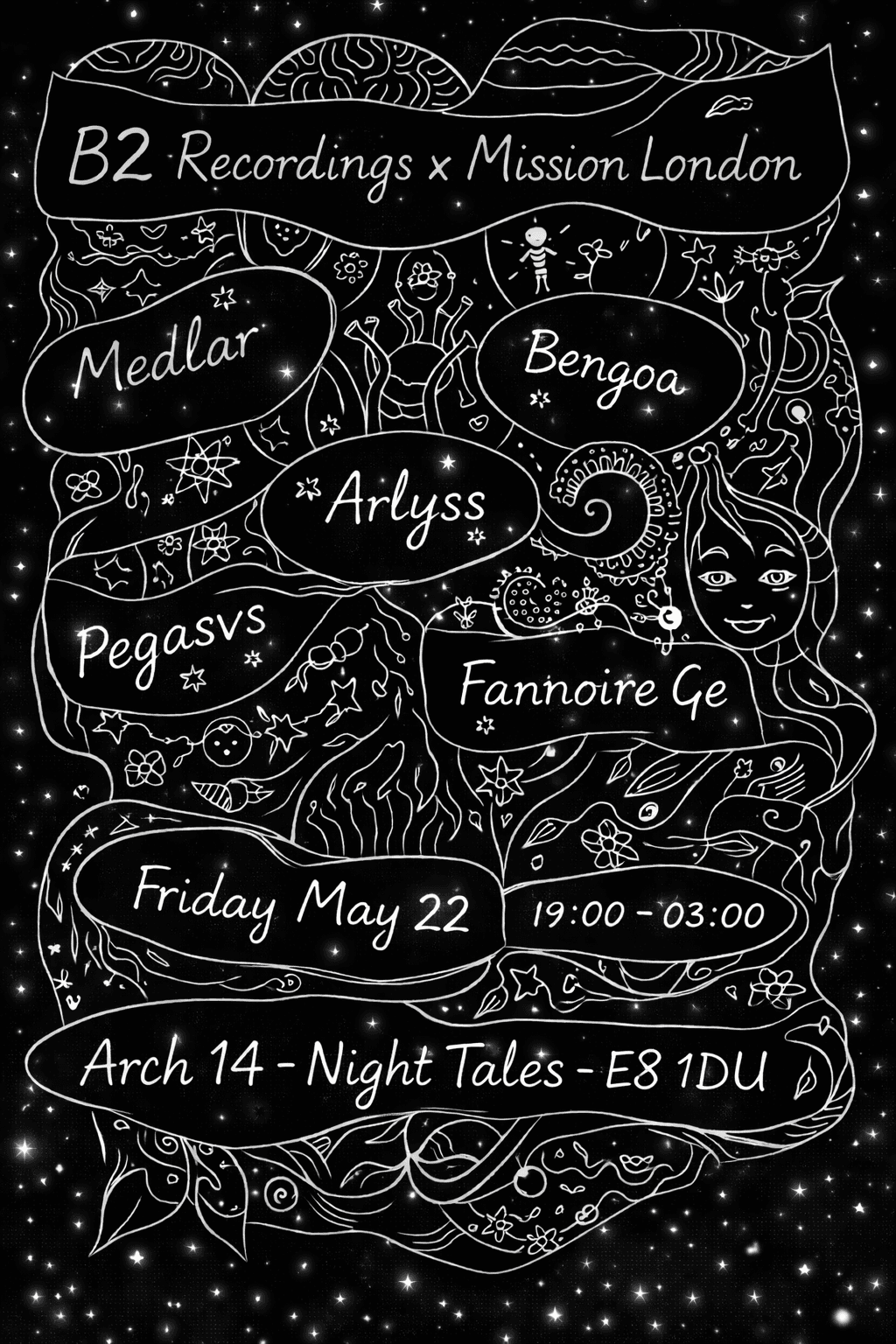 B2 Recordings X Mission London w/ Medlar, Bengoa, ARLYSS, Pegasus, Fannoire Ge at Arch 14