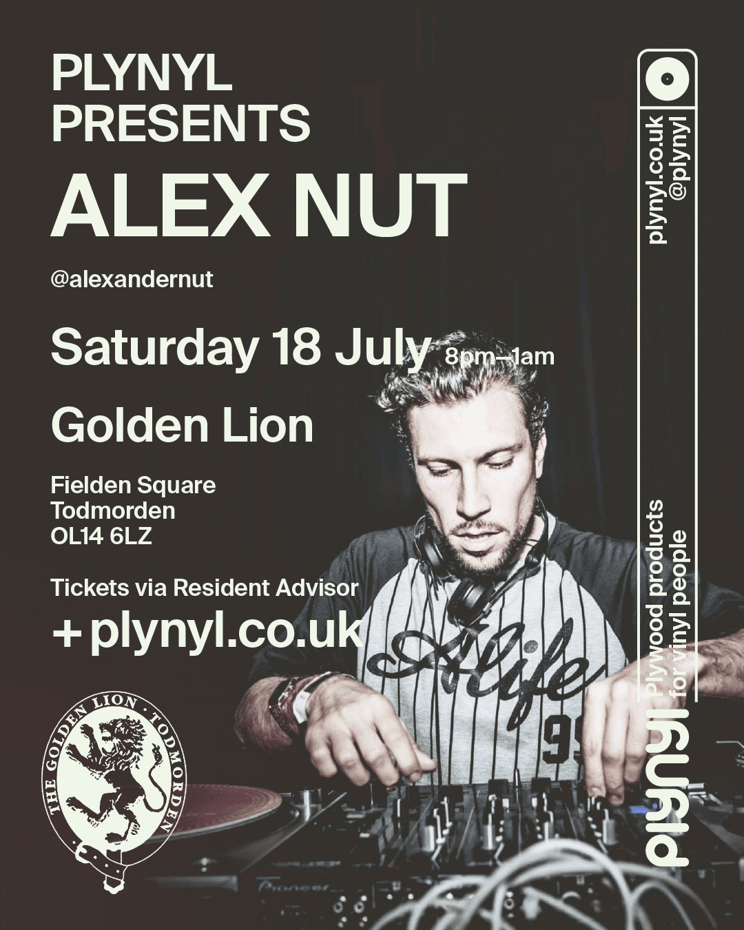 Plynyl presents - Alex Nut - Jazz2Jungle at The Golden Lion