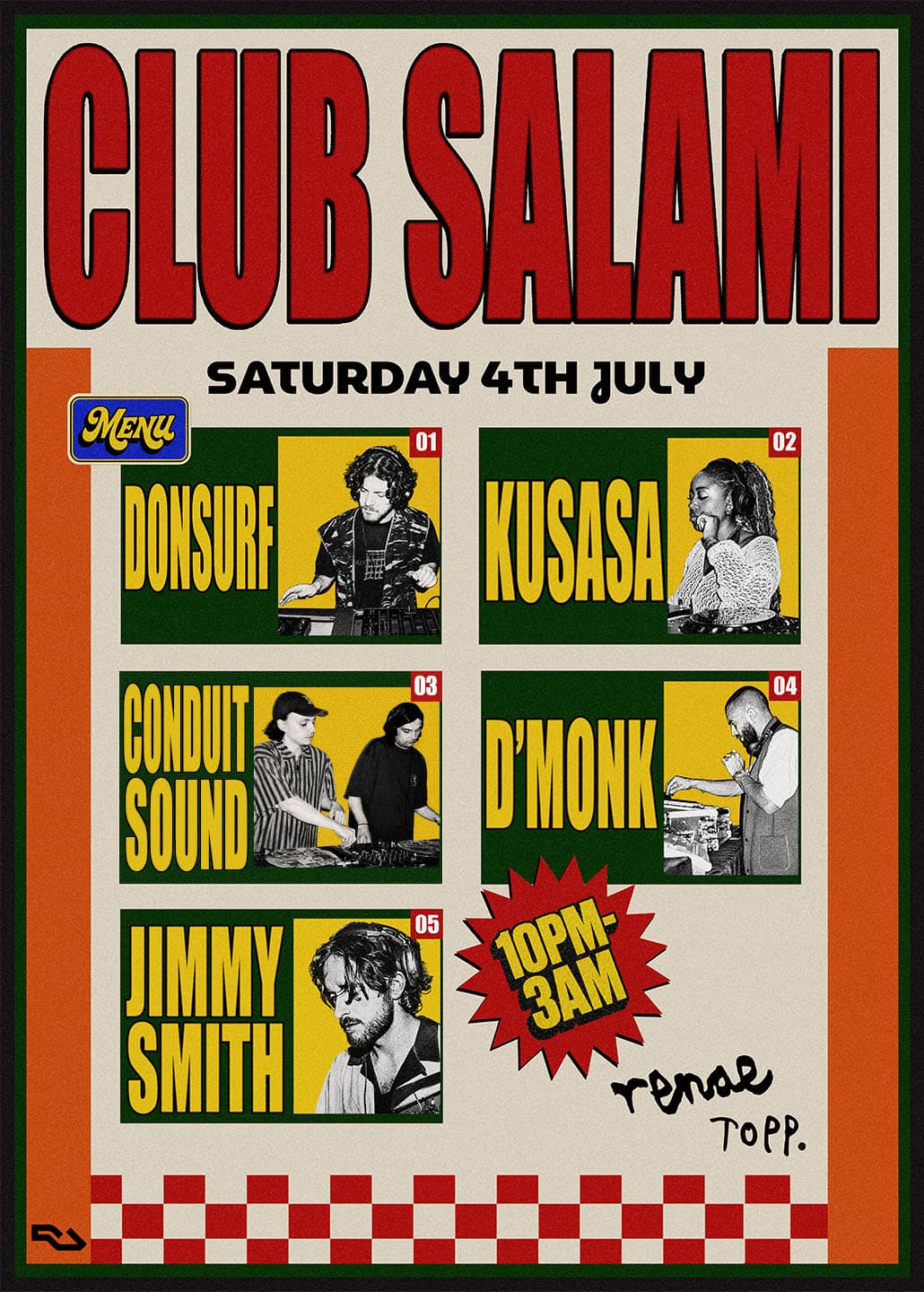 Club Salami - D'Monk, Donsurf, Kusasa, Jimmy Smith, Conduit Sound at renae