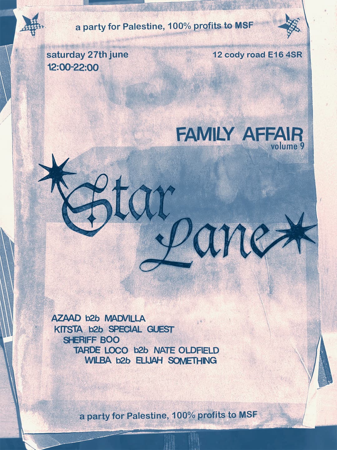 family affair day party for palestine with MADVILLA, AZAAD, Tarde Loco, Wilba, Kitsta at Starlane Pizza Bar