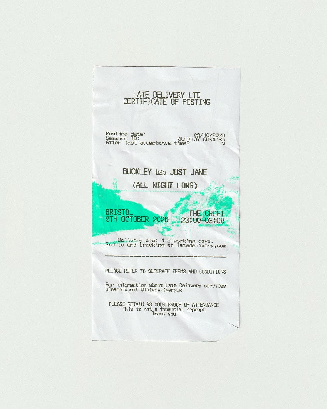Buckley Curates: Buckley B2B Just Jane (All Night Long) at The Croft