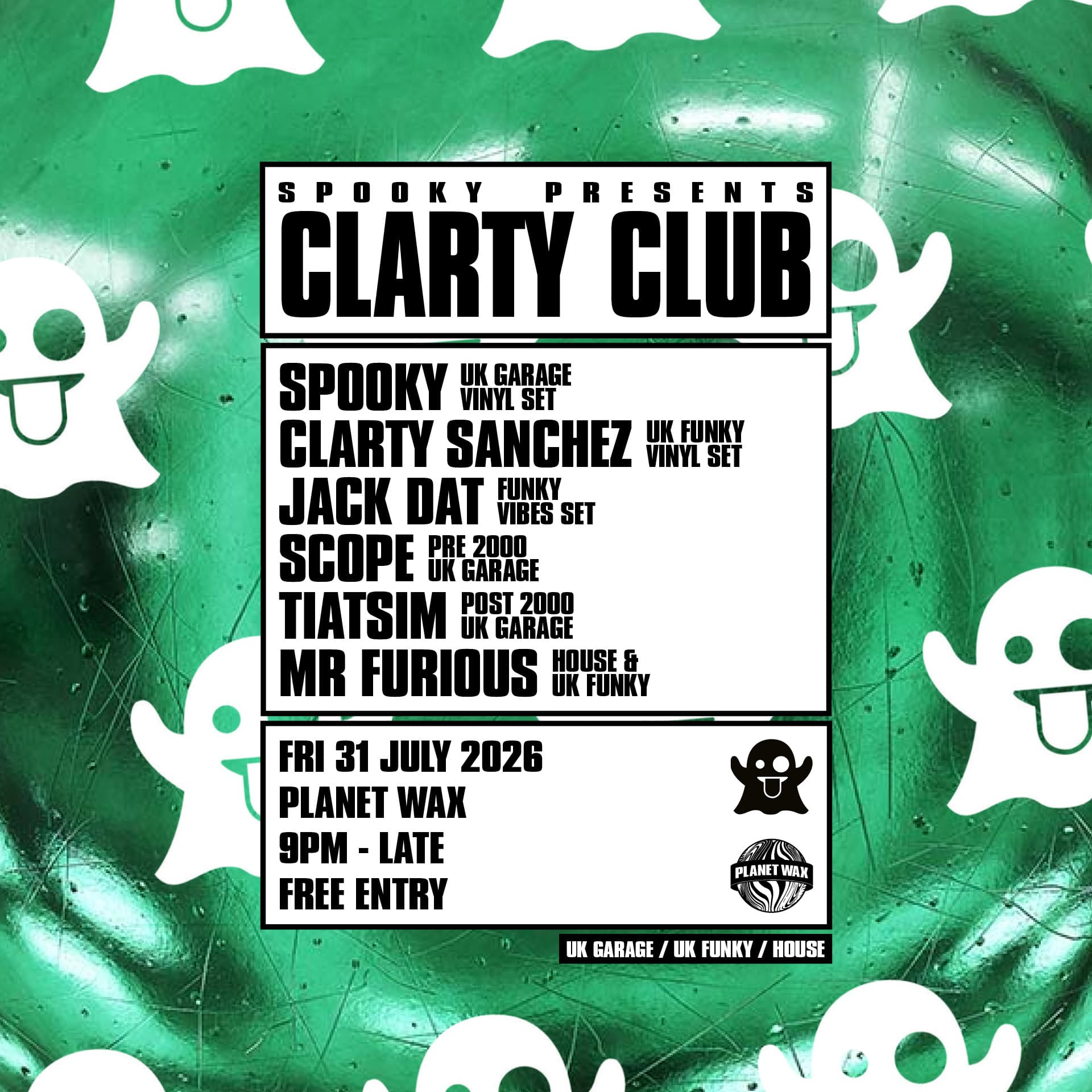Spooky presents: Clarty Club