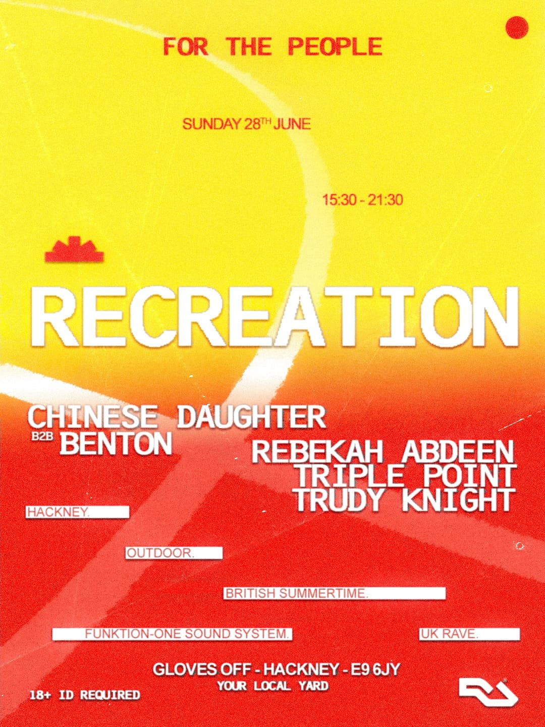 RECREATION: Outdoor w/ Chinese Daughter b2b Benton, Rebekah Abdeen + more at The Glove That Fits