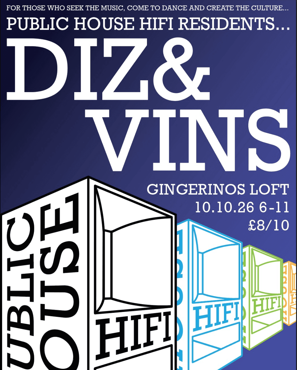 Public House Hifi presents Diz & Vins (Public House Residents) at Gingerino's Pizza