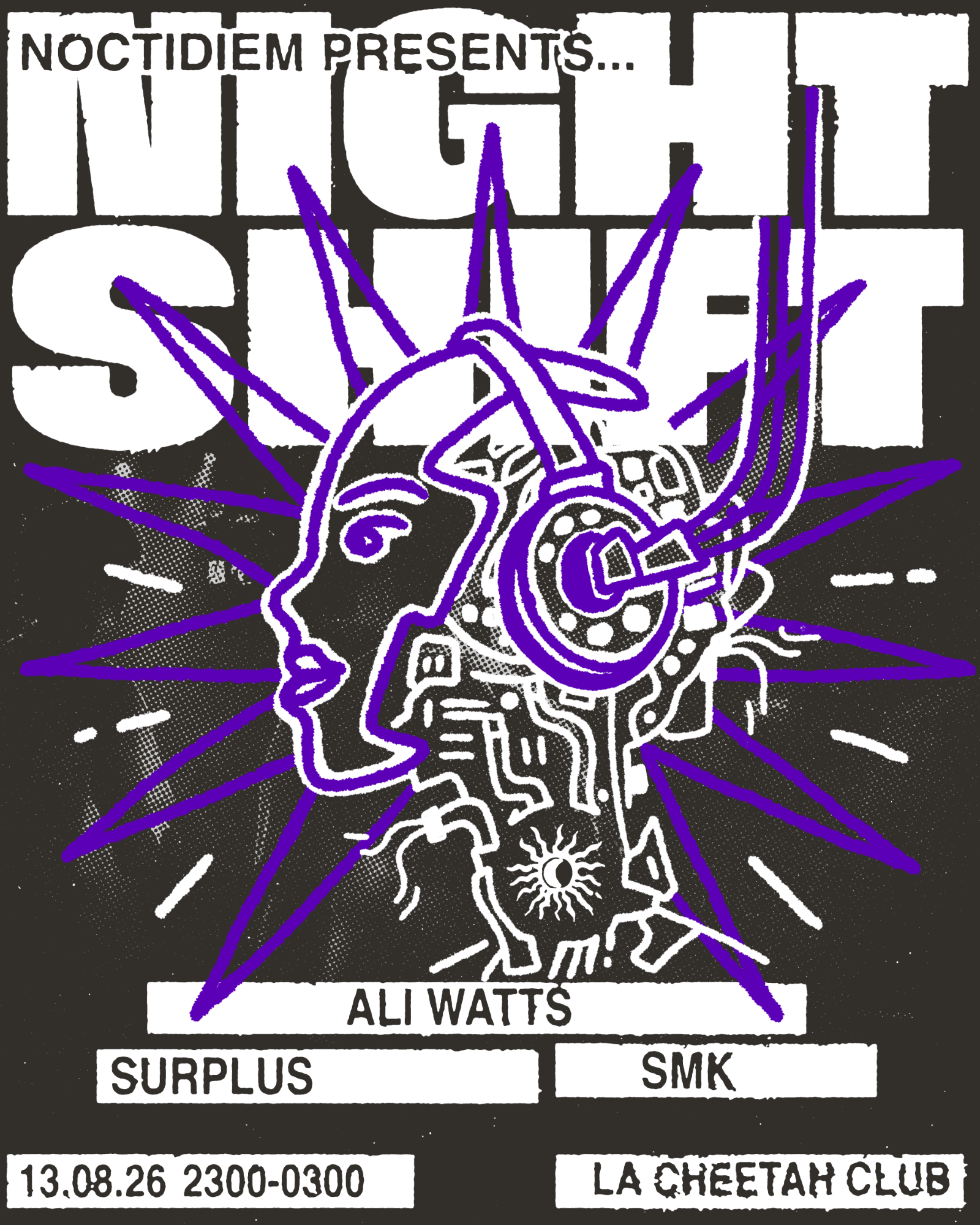 NIGHTSHIFT: Ali Watts, Surplus + SMK at La Cheetah Club
