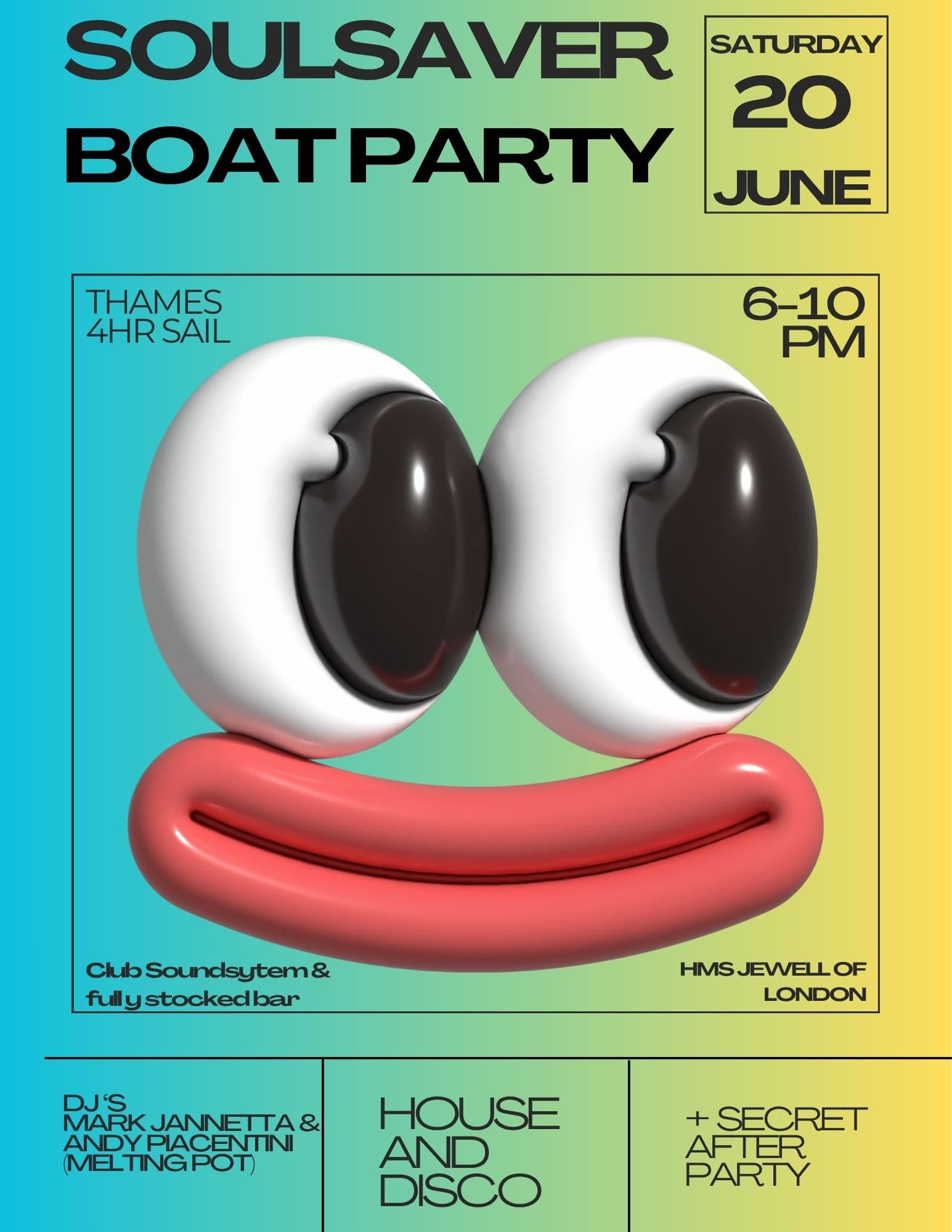 SoulSaver Summer Boat Party at Blackfriars Pier