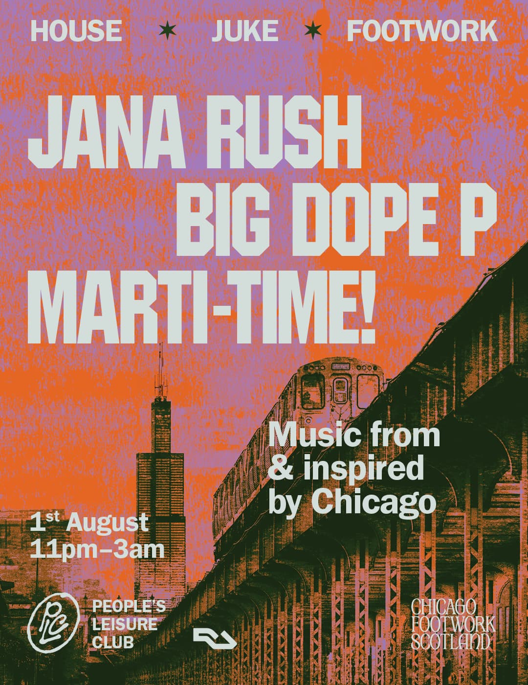 House / Juke / Footwork: Jana Rush, Big Dope P, Marti Time at People's Leisure Club