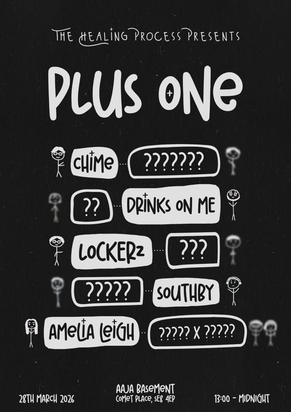 The Healing Process presents: Plus One at Aaja Basement