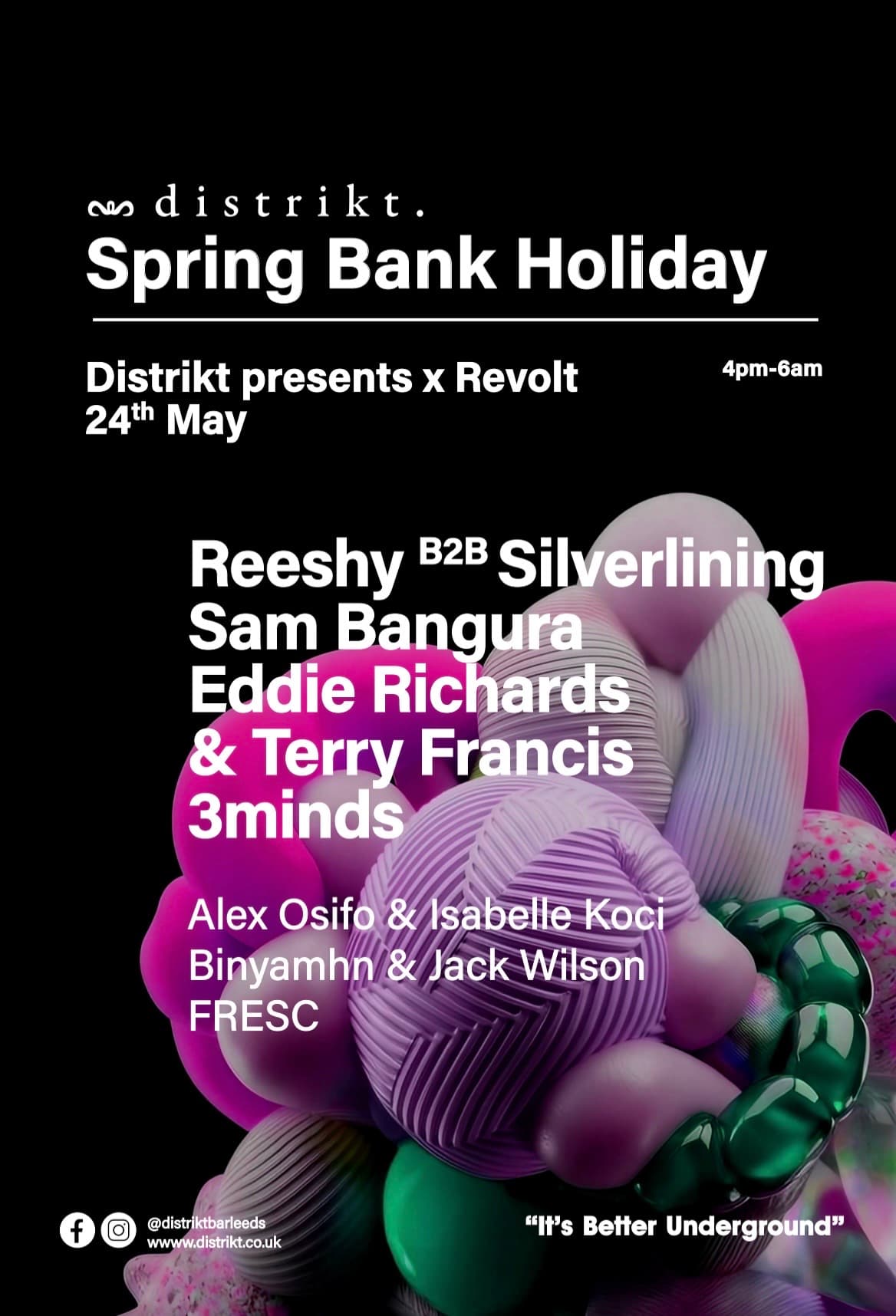 Distrikt x Revolt presents Reeshy B2B Silverlining, Sam Bangura, Eddie Richards & Terry Francis at Distrikt