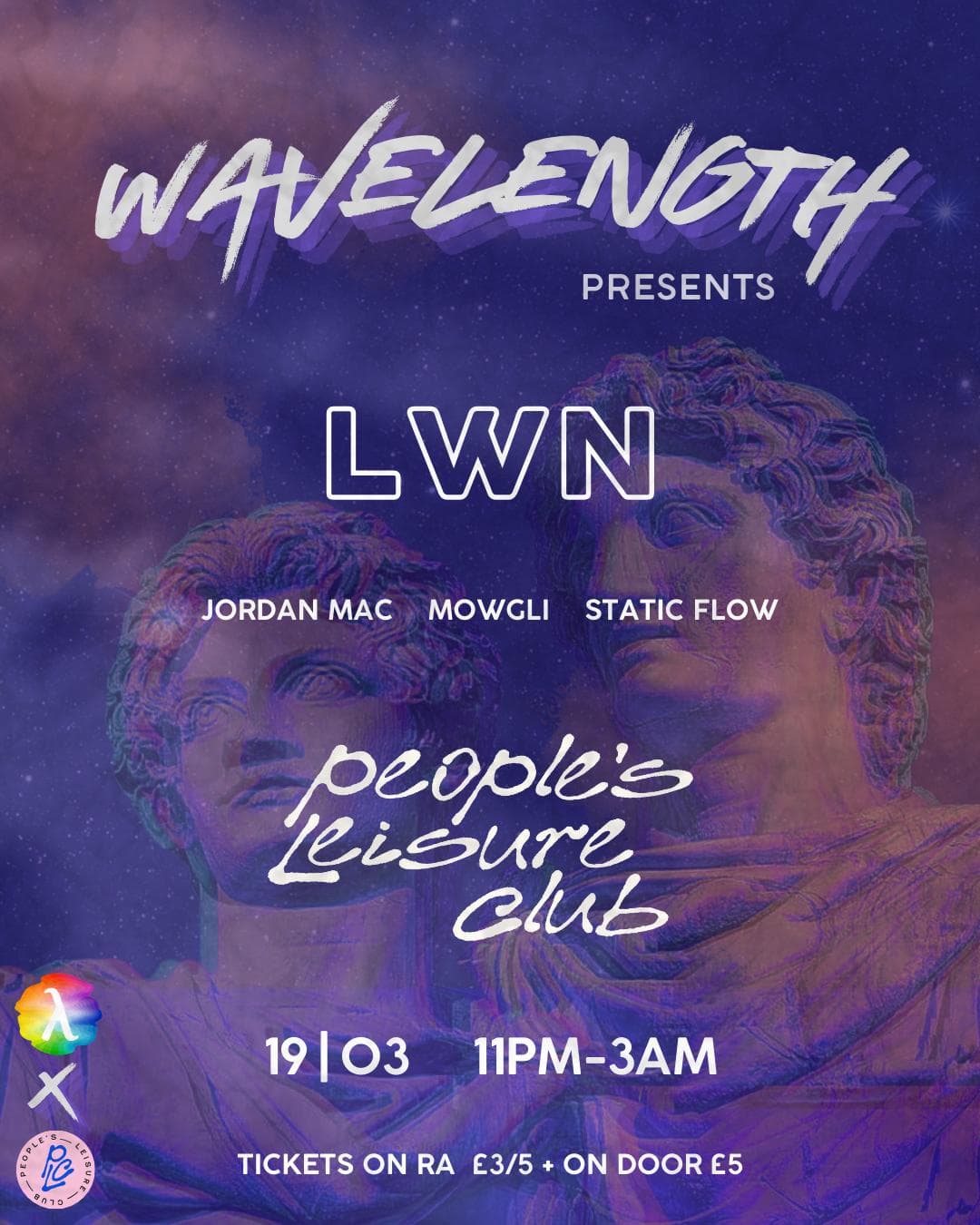 Wavelength presents LWN W/ Jordan Mac, MOWGLI & Static Flow at People Leisure Club