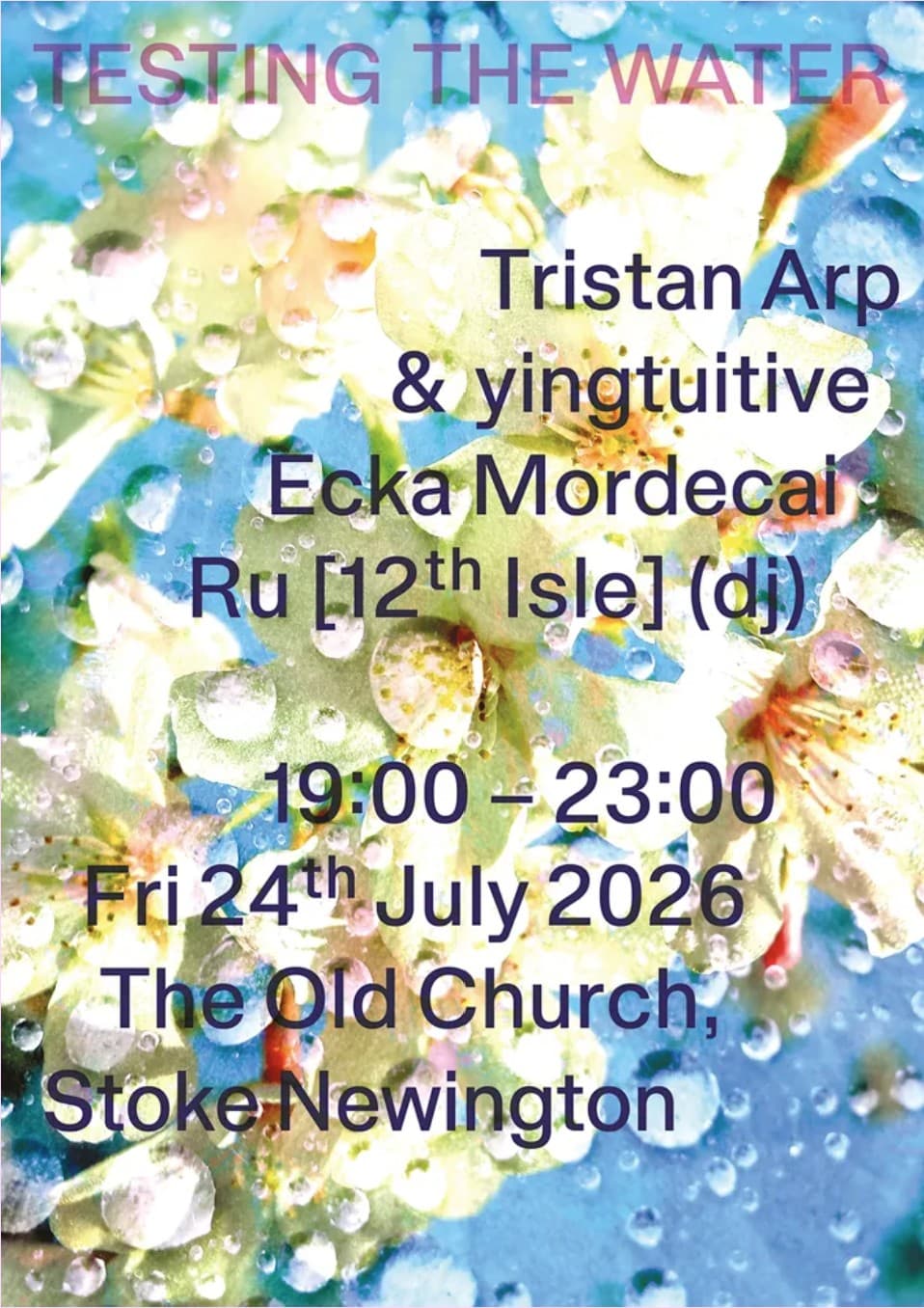 Testing the Water presents: Tristan Arp & yingtuitive, Ecka Mordecai, Ru (12th isle) at The Old Church