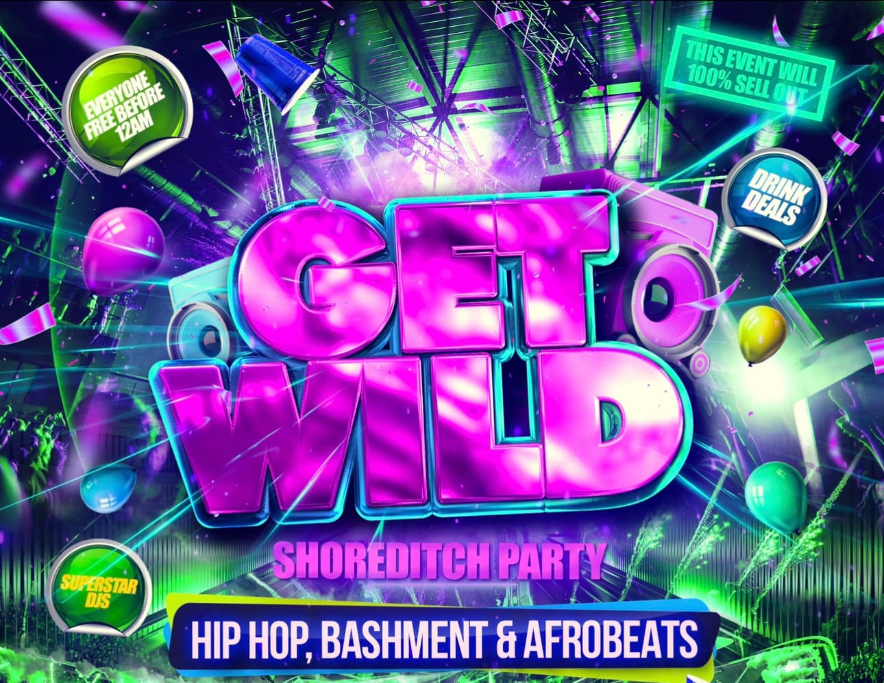 Get Wild - Shoreditch Party at The Lightouse Bar And Club