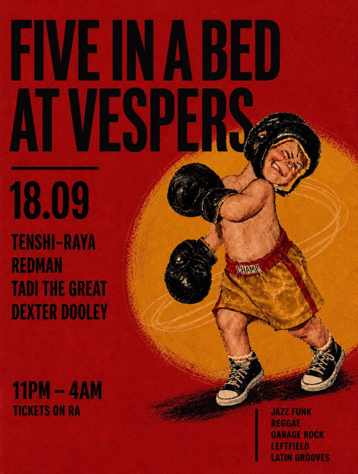 five in a bed AT VESPERS at Vespers Club