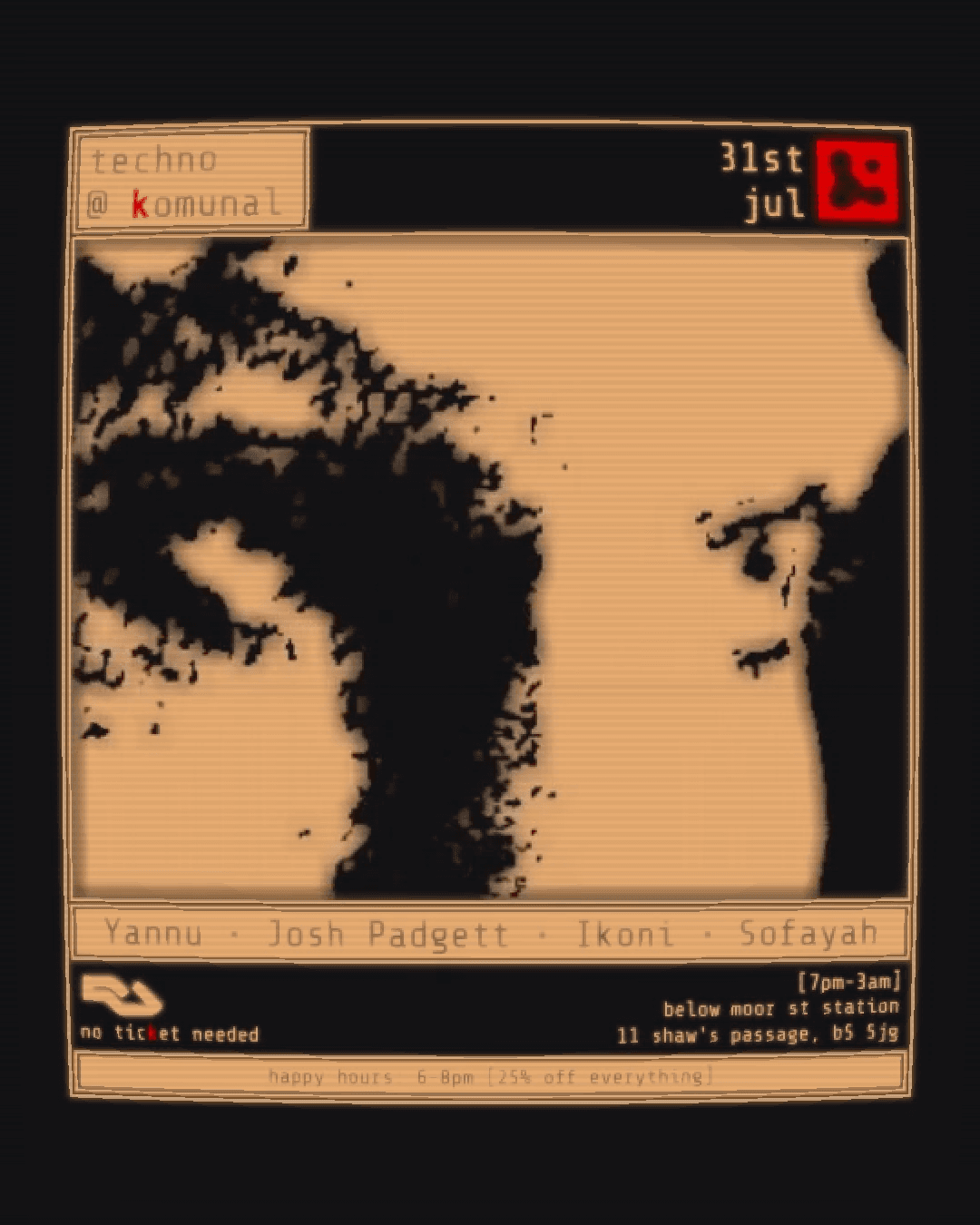 techno with Yannu, Ikoni, Sofayah + Josh Padgett